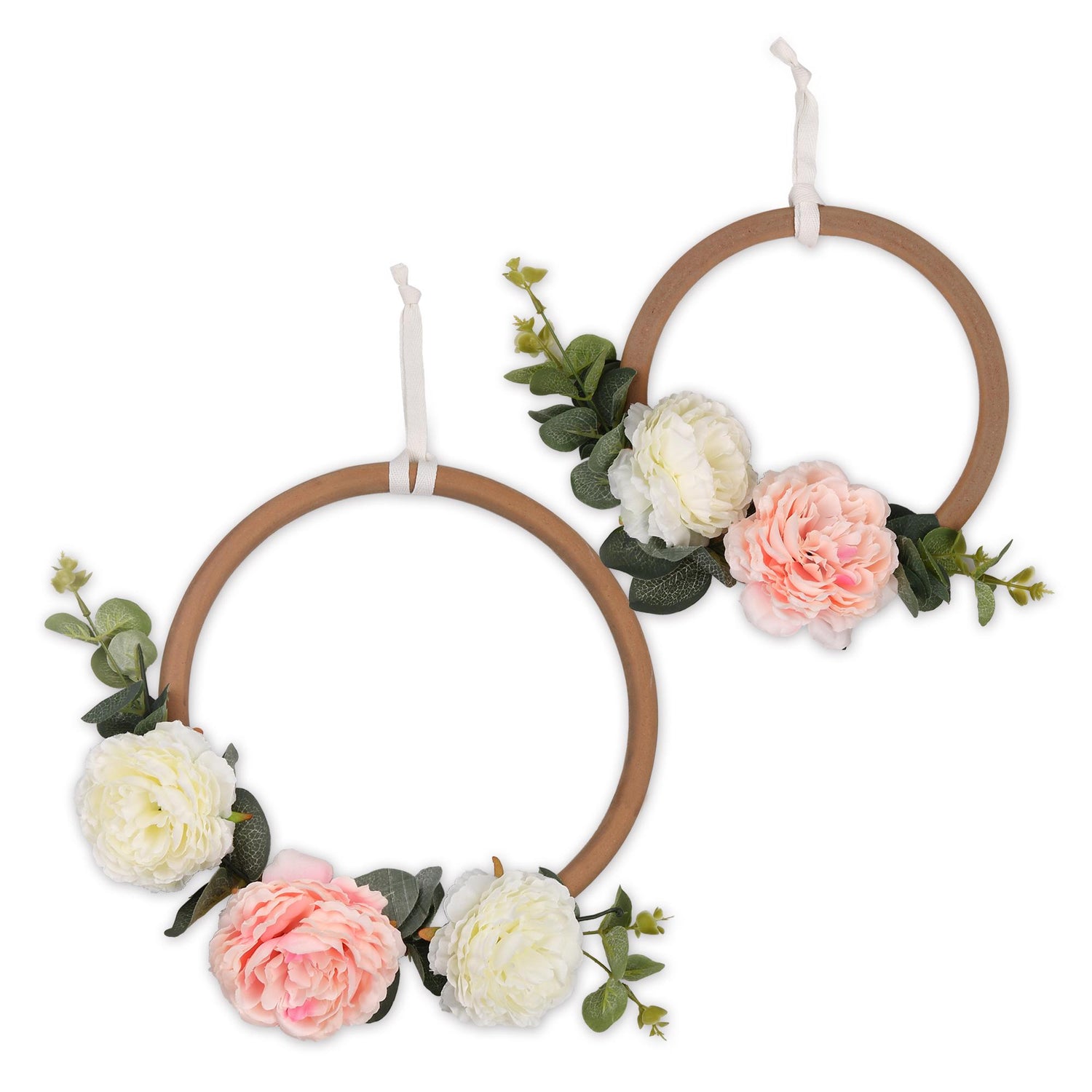 Farmhouse 2 Pc Floral Ring Wall Décor