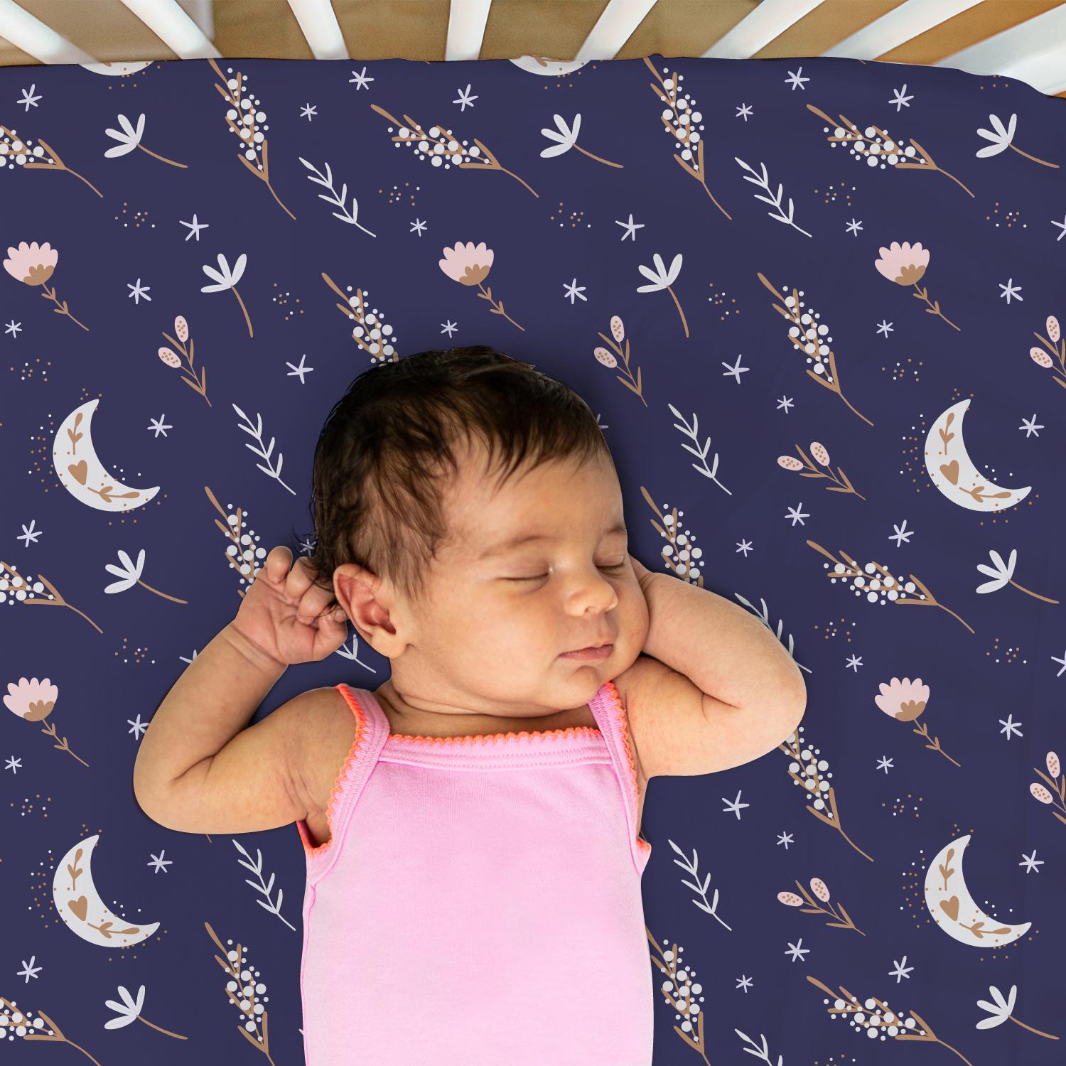 Lunar Love 4-Pack Fitted Crib Sheet Set