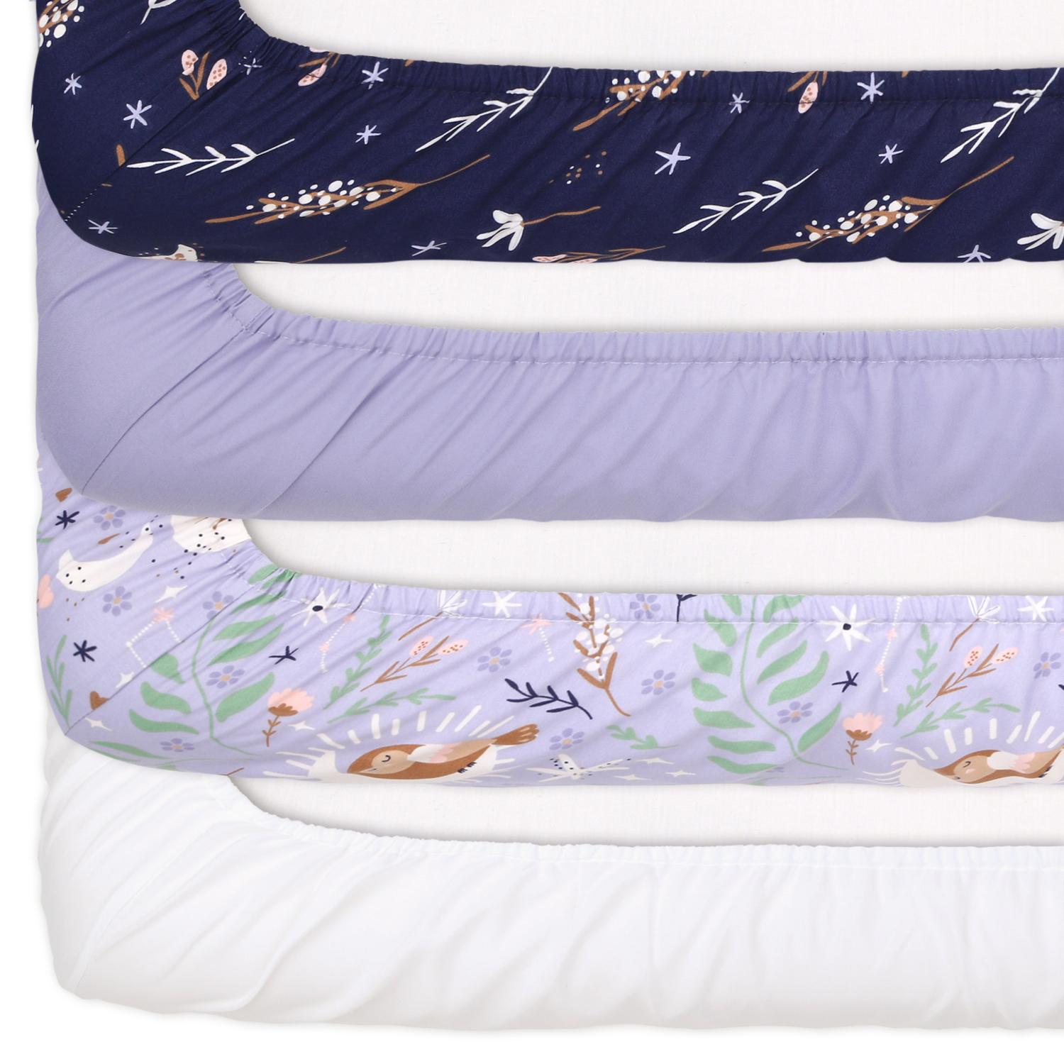 Lunar Love 4-Pack Fitted Crib Sheet Set