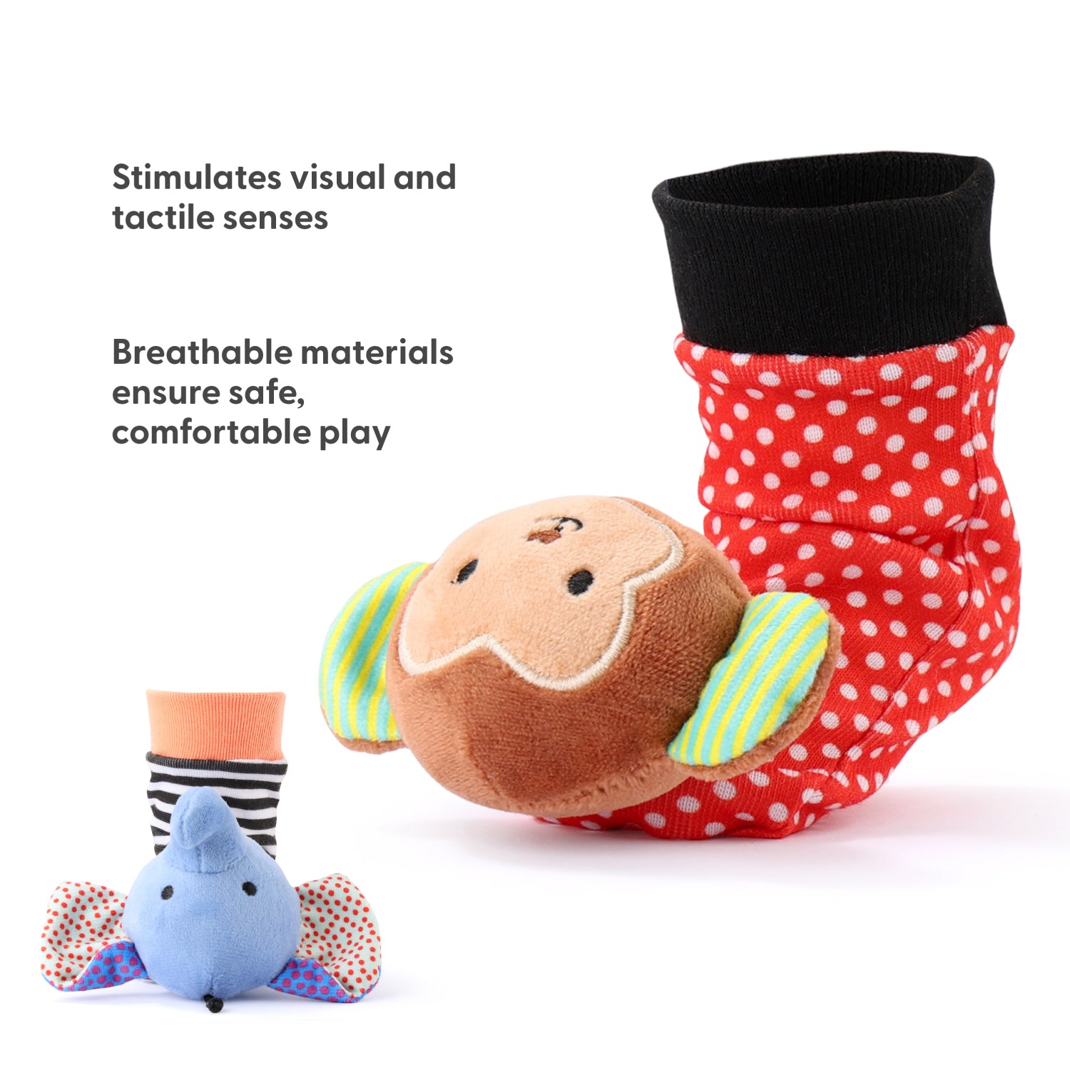 Safari Baby Rattle Socks and Wrist Rattle Set, 5 Piece 