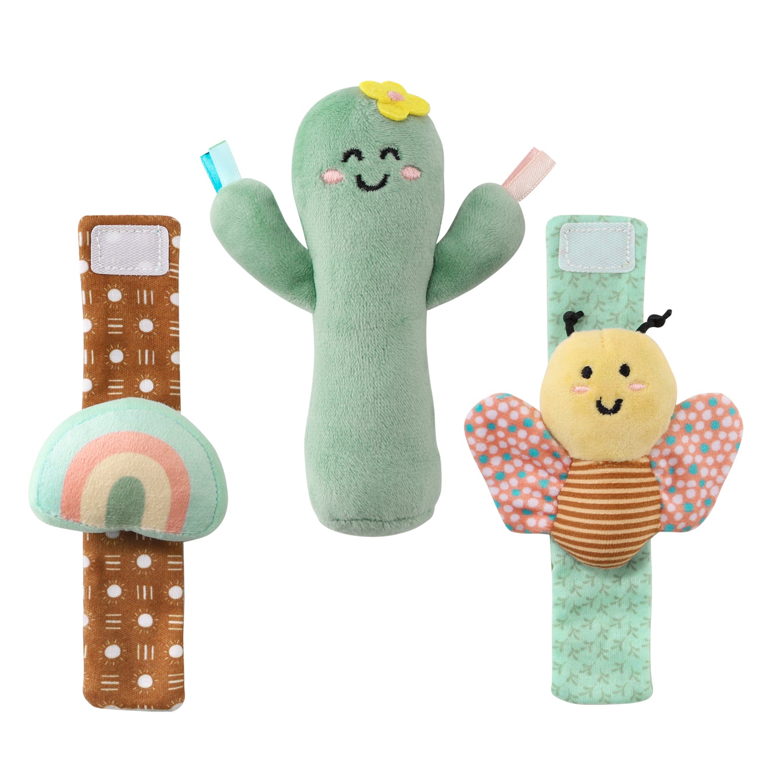 Boho Baby Rattle Socks and Wrist Rattle Set, 5 Piece 