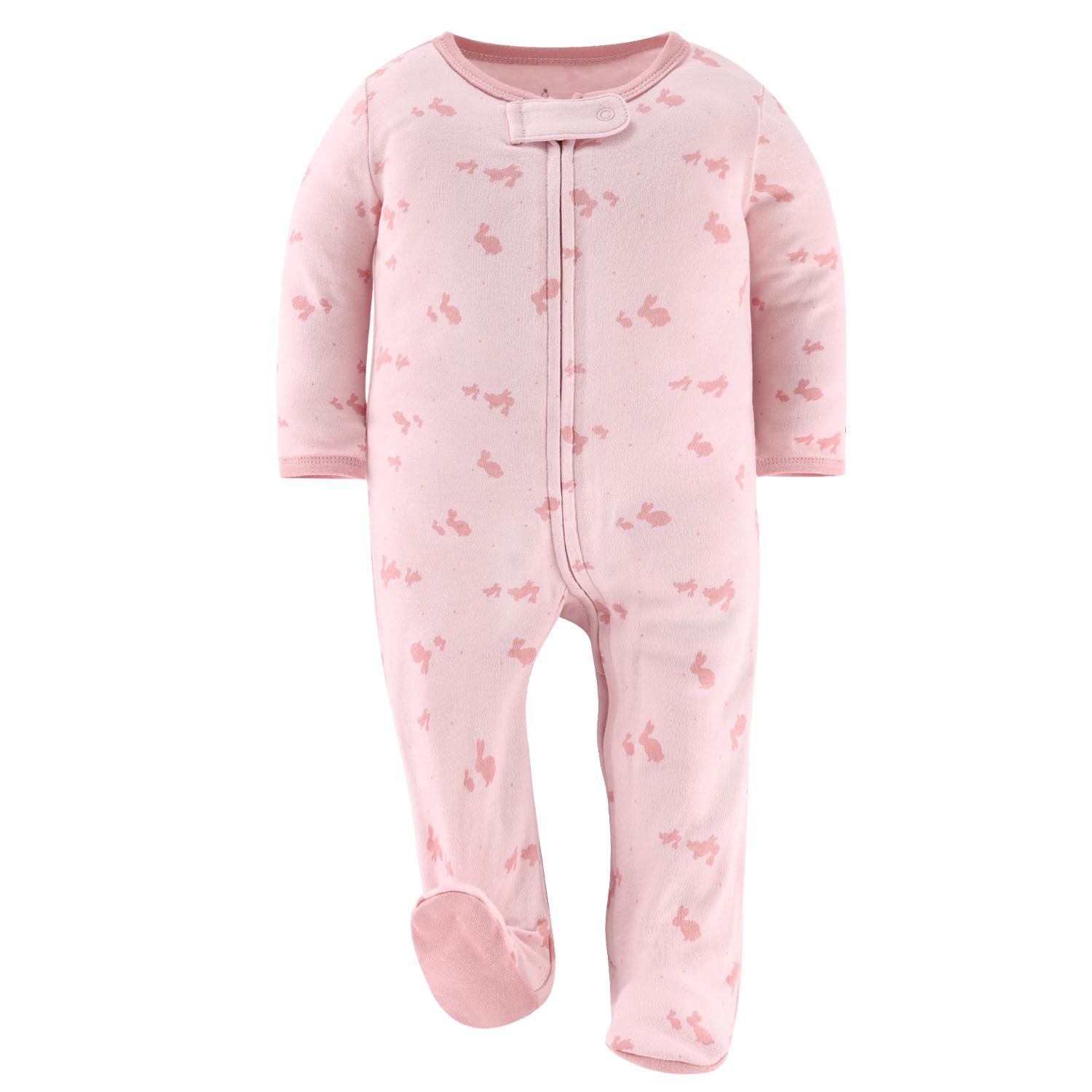 Pink Balletcore Footed Baby Sleepers for Girls, 3-Pack