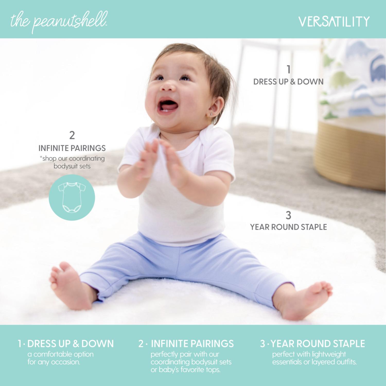 Soft Heather Neutrals Baby Pants, 5-Pack, Newborn to 24 Months