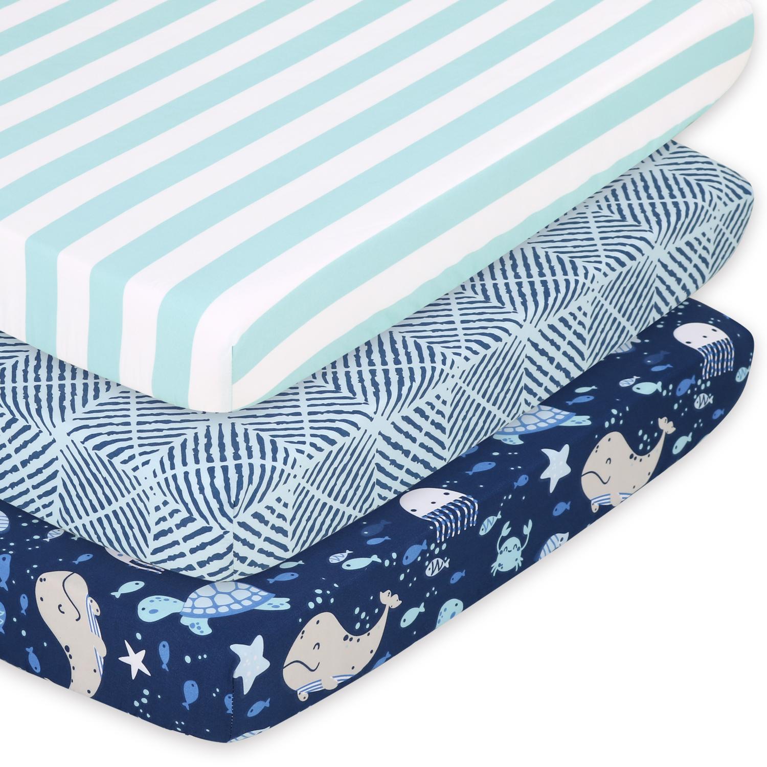 Sealife Fitted Playard Sheets, 3-Pack