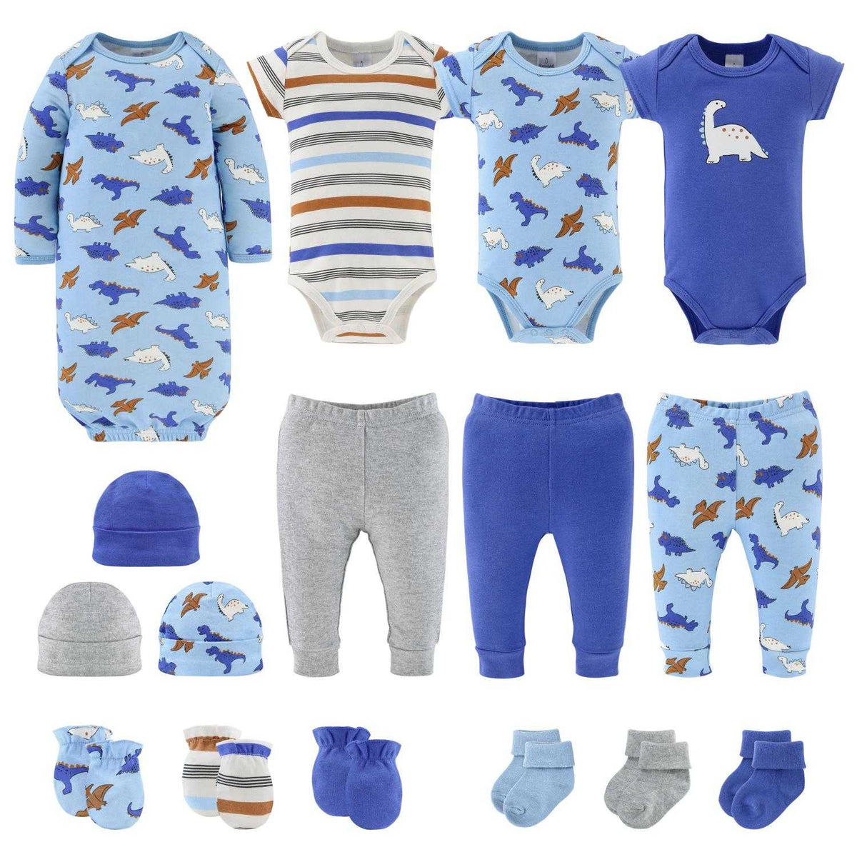 16-Piece Layette Gift Set, Blue Dinonaur