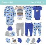 16-Piece Layette Gift Set, Blue Dinonaur