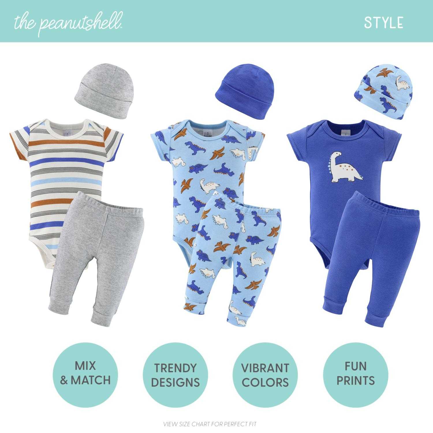 16-Piece Layette Gift Set, Blue Dino