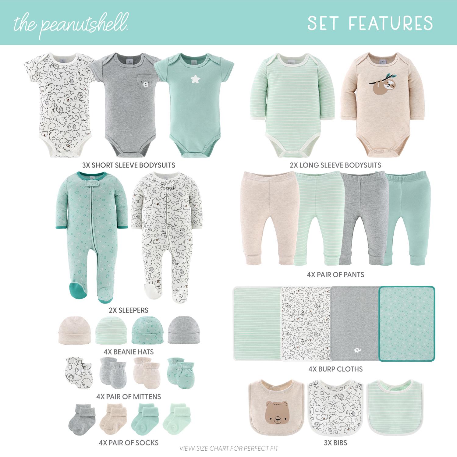 30-Piece Layette Gift Set, Restful Basics