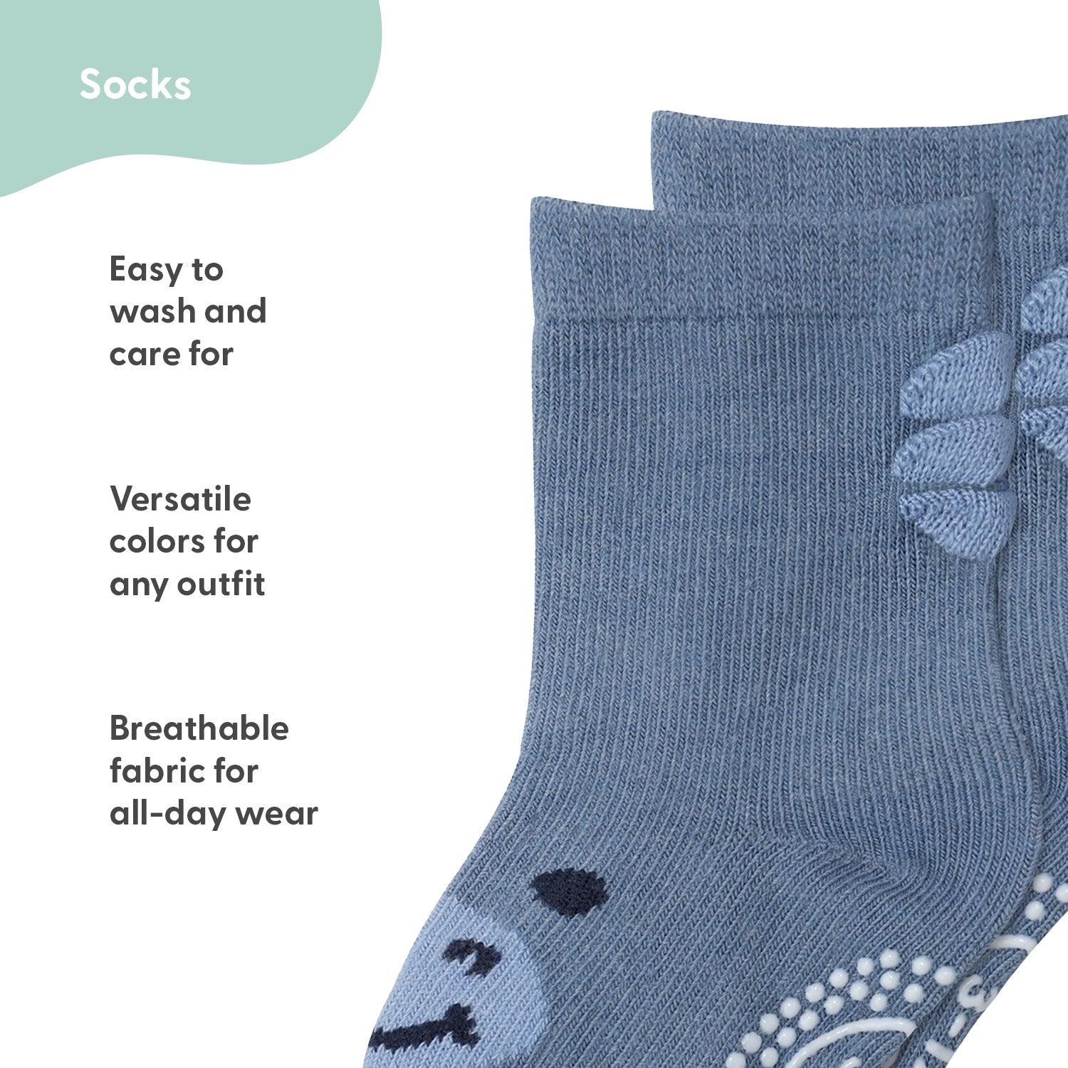 Baby Boys 12pk Organic Cotton Socks, Blue/Grey