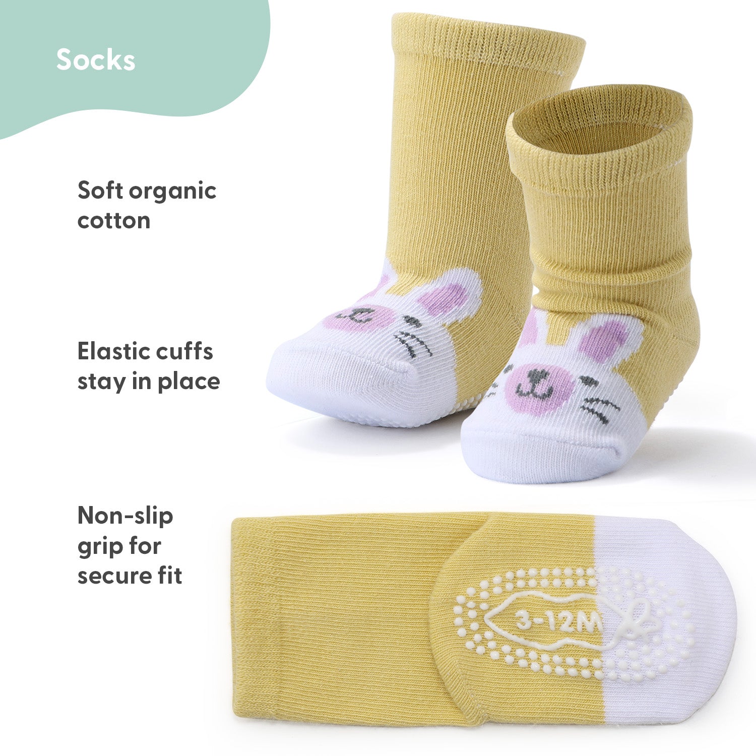 Baby Girls 12pk Organic Cotton Socks, Pastel/Multi