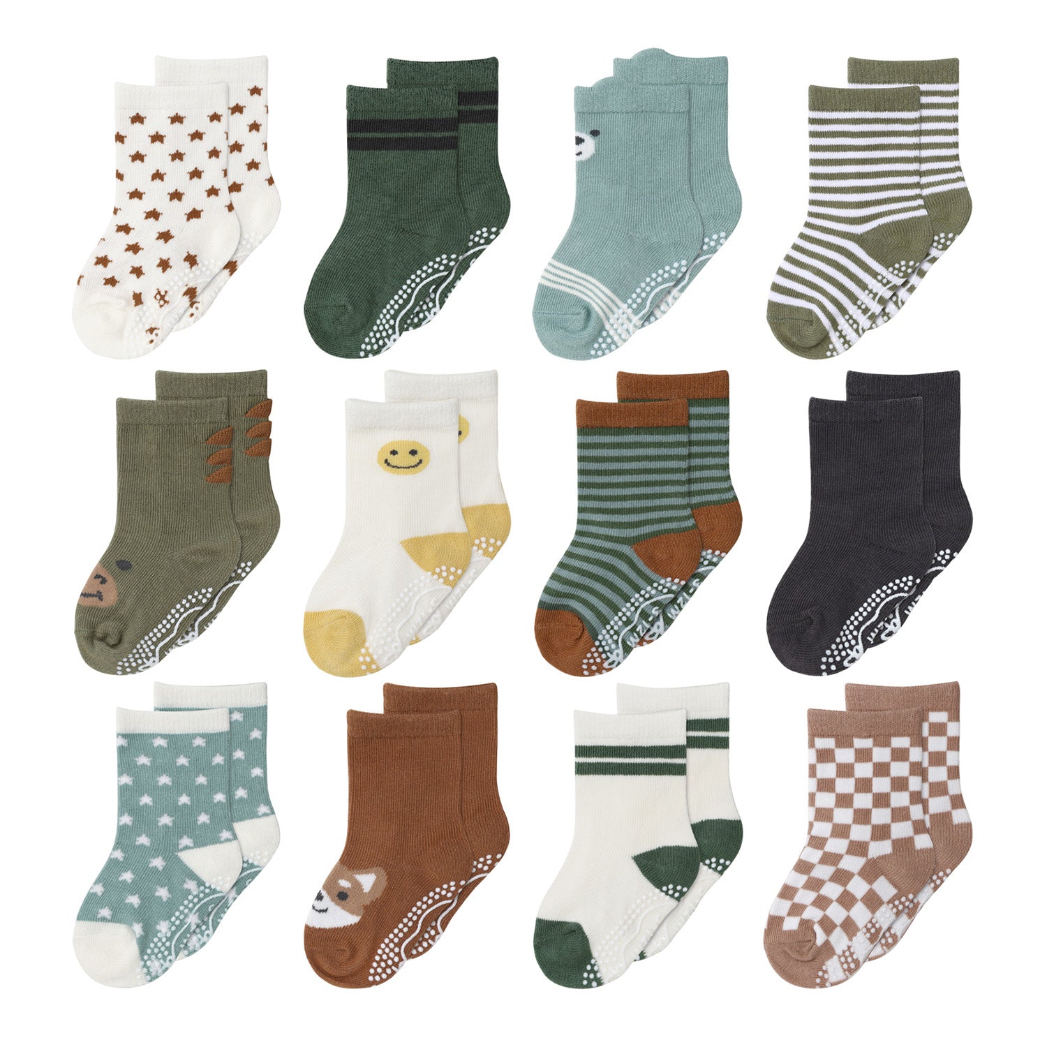 Baby Boys and Girls 12pk Organic Cotton Socks, Neutral