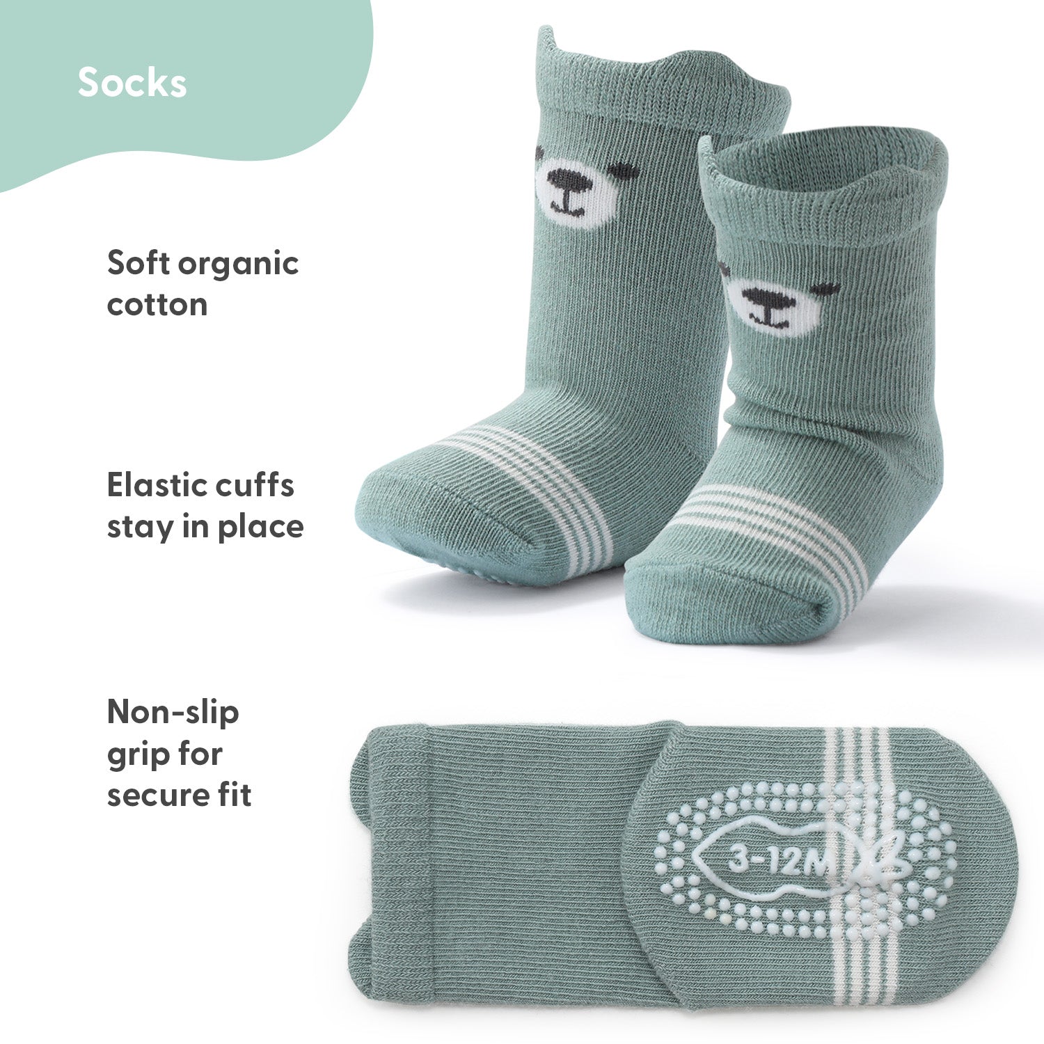 Baby Boys and Girls 12pk Organic Cotton Socks, Neutral