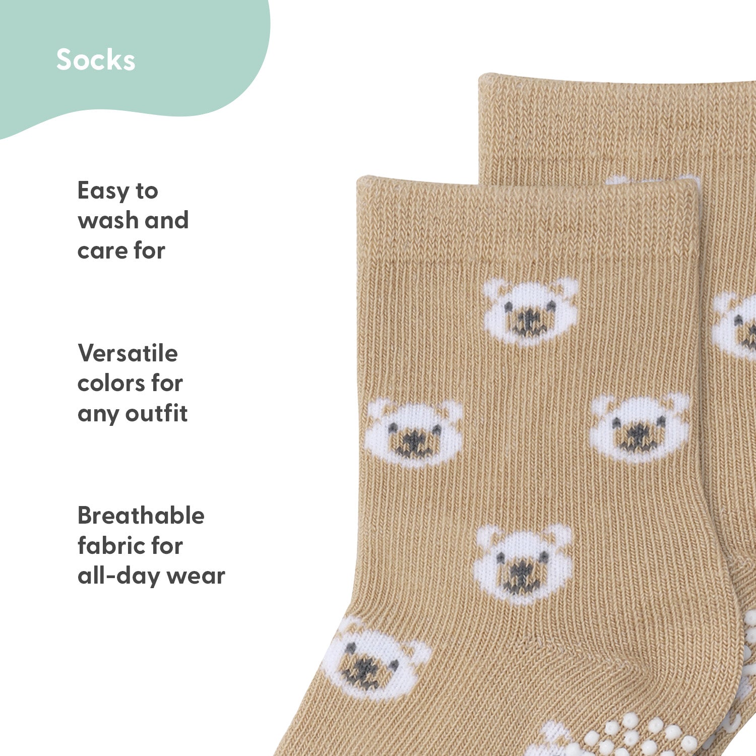 Baby Boys and Girls 12pk Organic Cotton Socks, Grey Oatmeal Mint