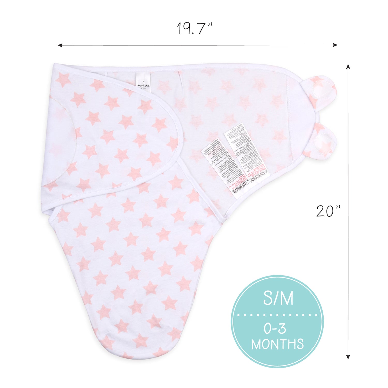 Pink Patterned Swaddles, 3-Pack Set