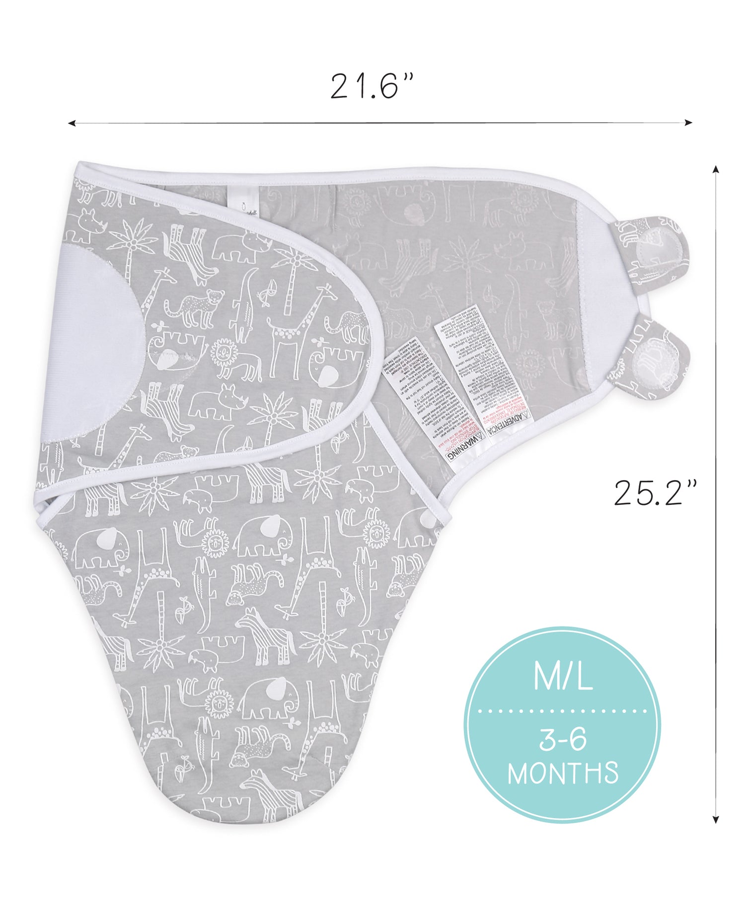 Grey Patterned Swaddles, 3-Pack Set