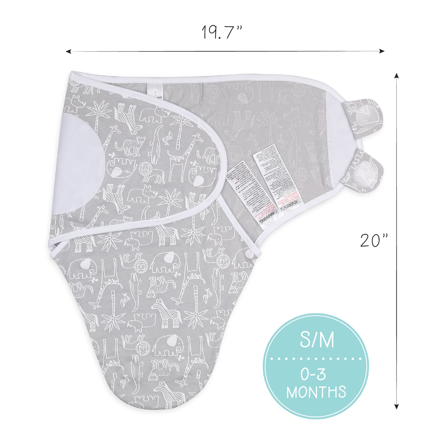 Grey Patterned Swaddles, 3-Pack Set