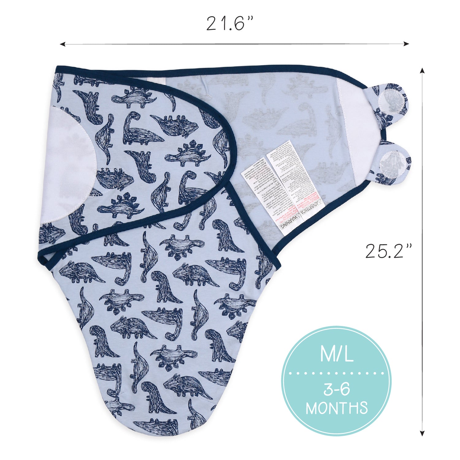 Blue Patterned Swaddles, 3-Pack Set