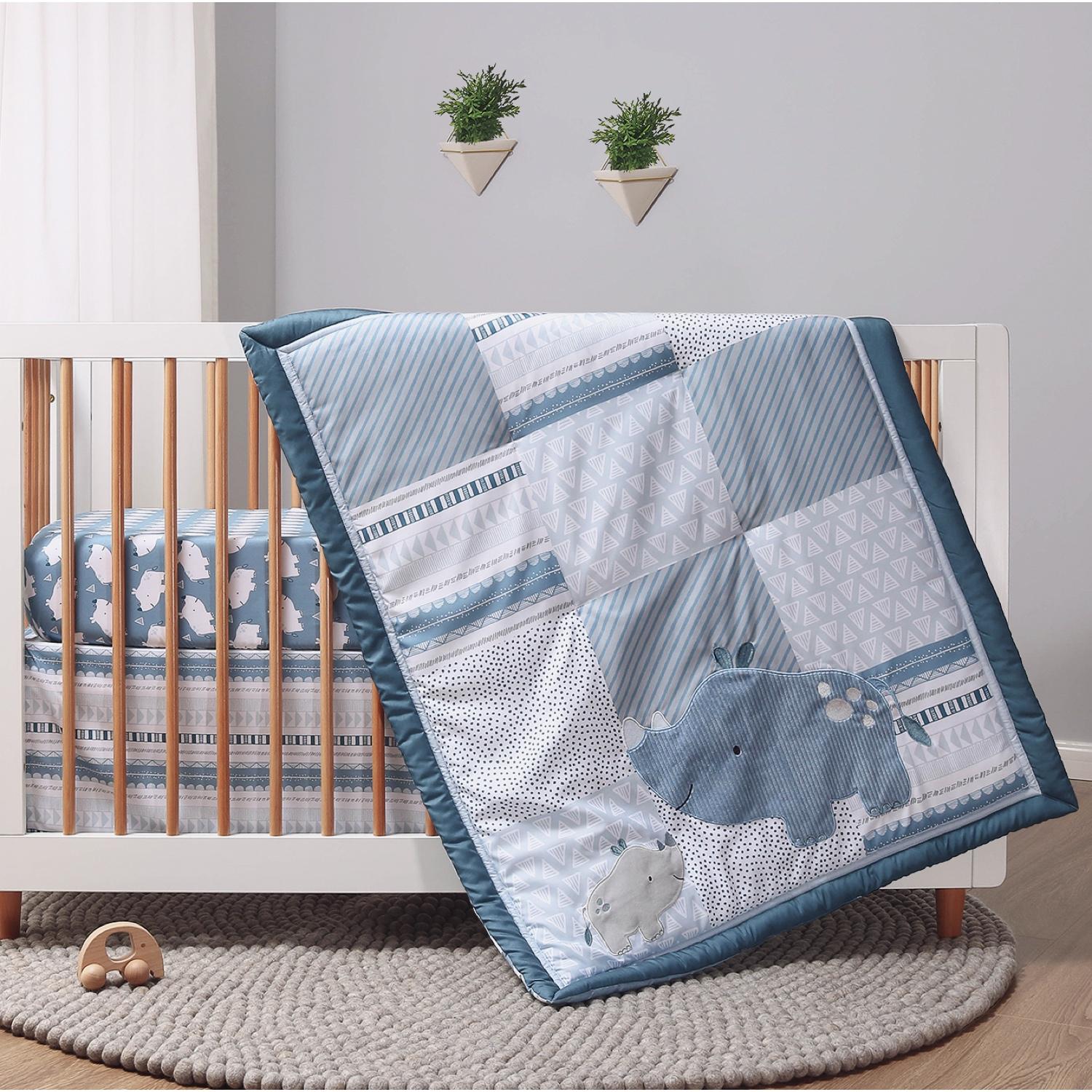 Little Rhino 3-Piece Crib Bedding Set