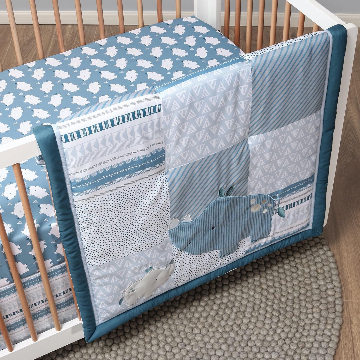 Little Rhino 3-Piece Crib Bedding Set