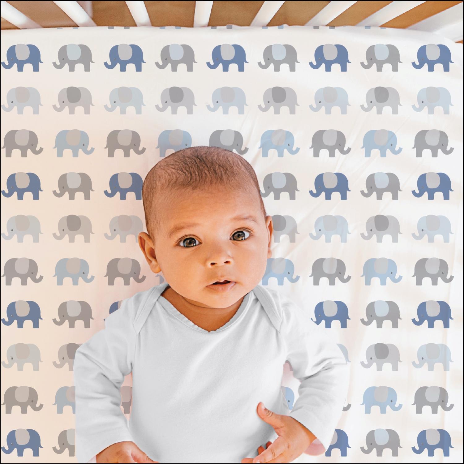 Sleepy Elephant 2-Pack Crib Sheet Set