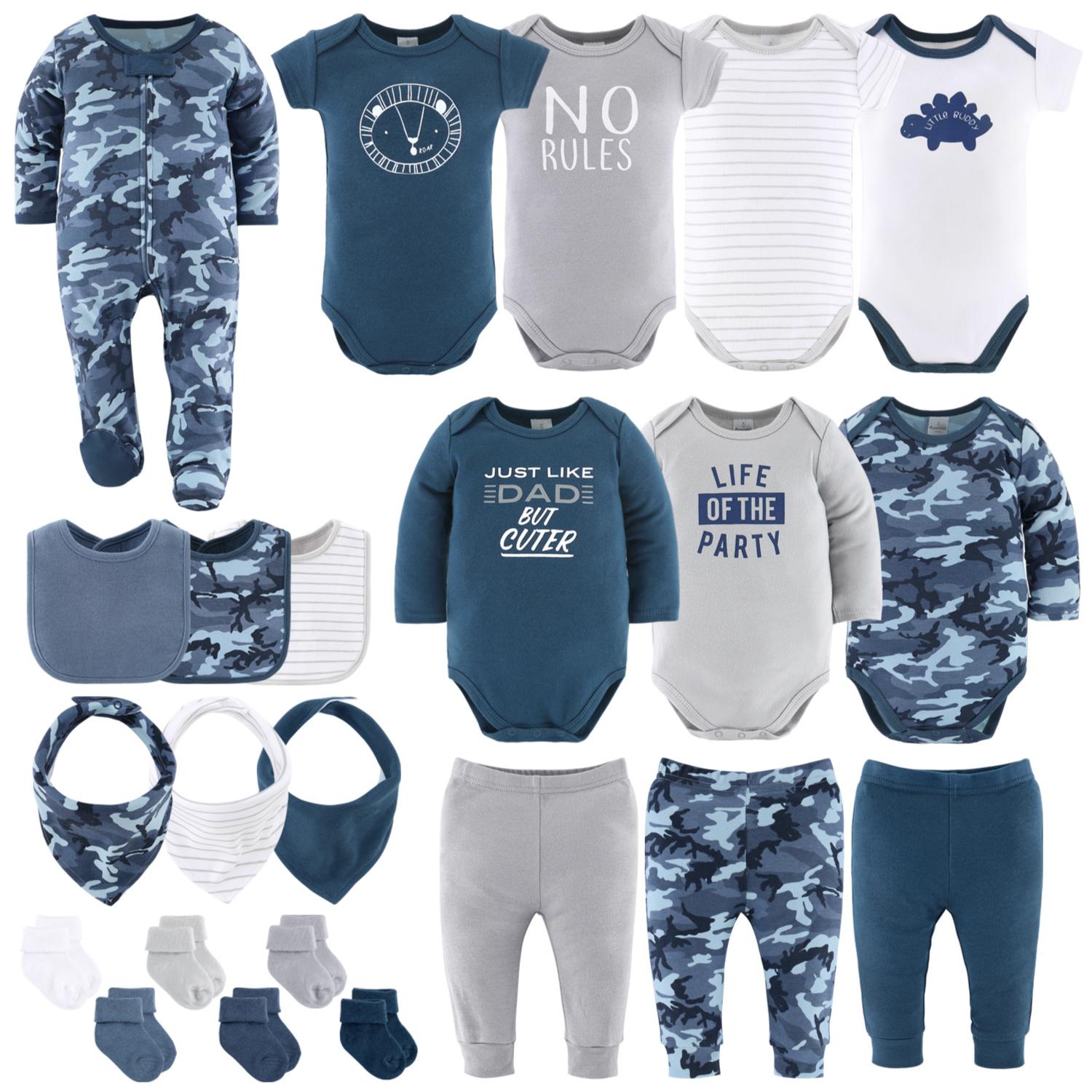 23 Piece Baby Clothing Gift Set, Blue Camo