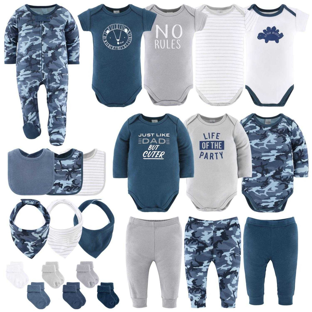 Blue Camo Baby 23-piece clothing gift set all