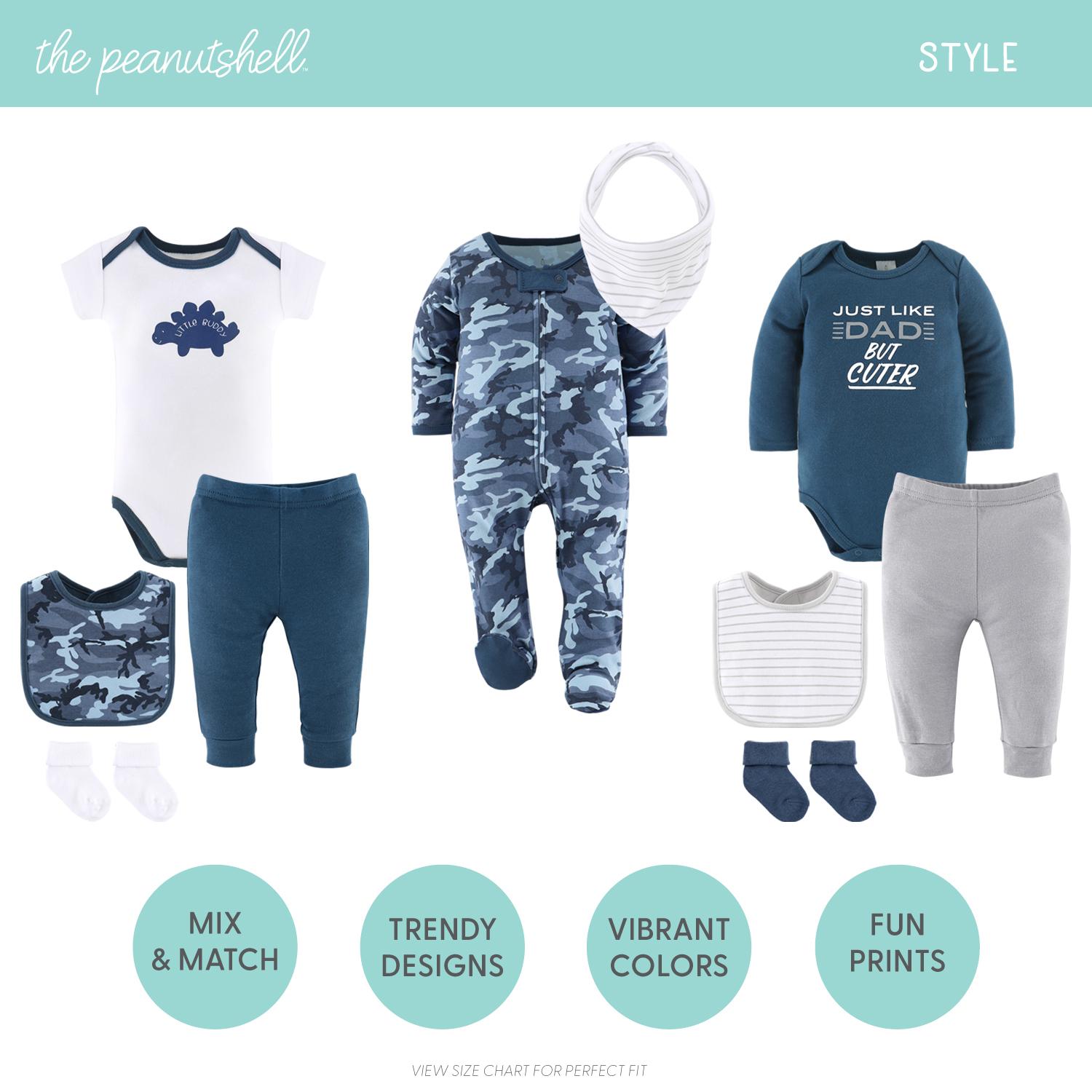 23 Piece Baby Clothing Gift Set, Blue Camo