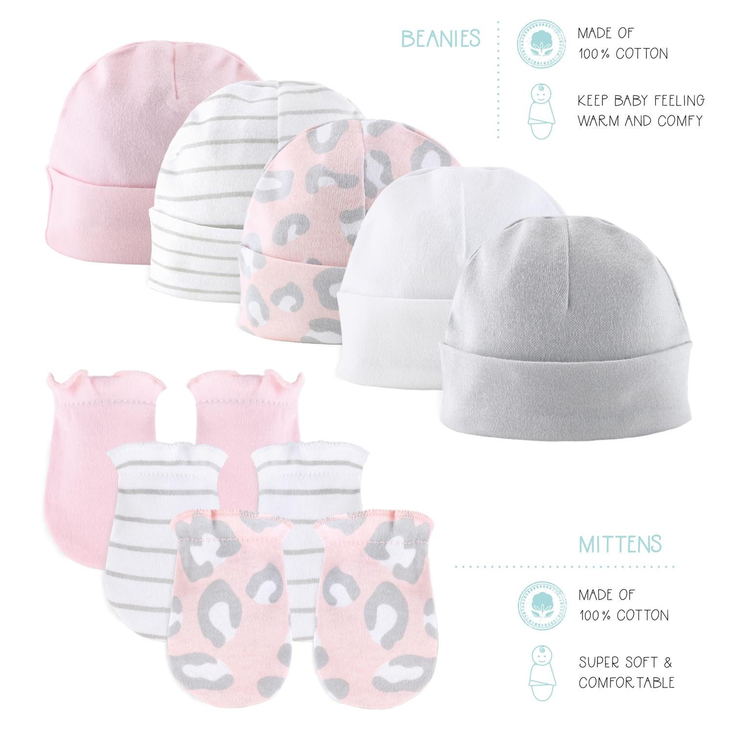 23-Piece Newborn Baby Layette Gift Set, Pink, Grey