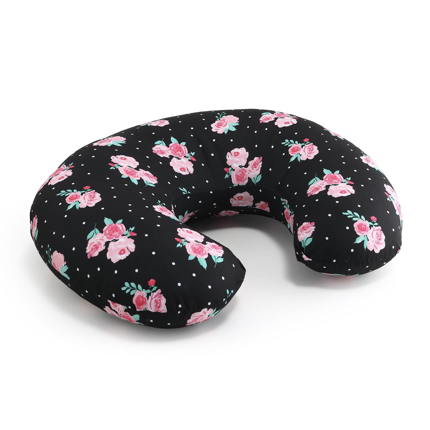 Black & Pink Floral Nursing Pillow