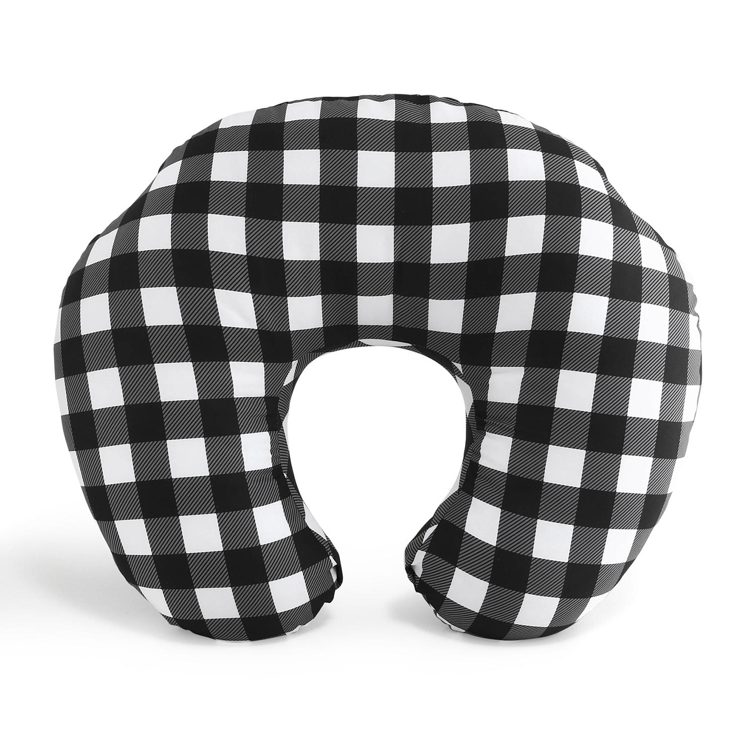 Black & White Buffalo Plaid Nursing Pillow