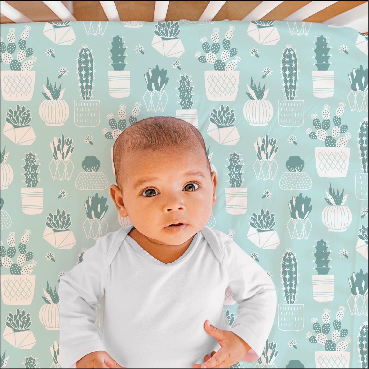 Cactus 4-Pack Fitted Crib Sheet Set