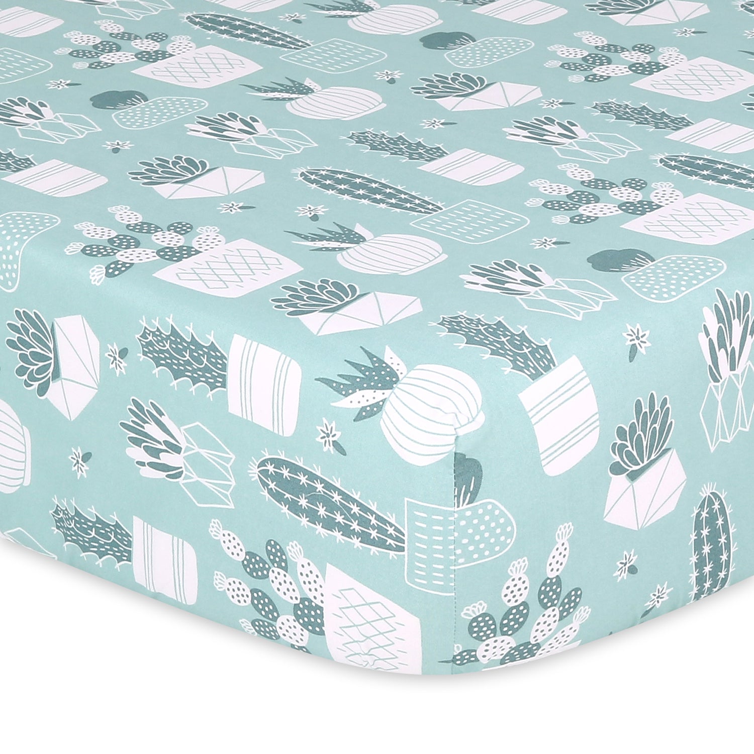 Cactus 4-Pack Fitted Crib Sheet Set