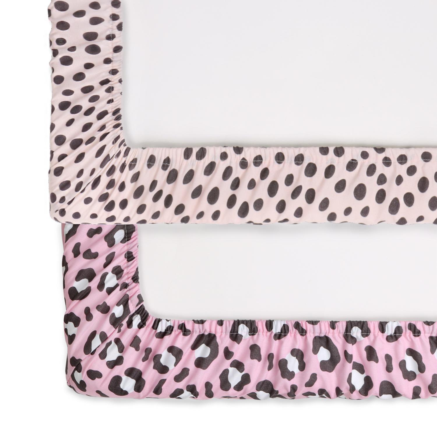 Cheetah Print Fitted Playard Sheets, 2-Pack