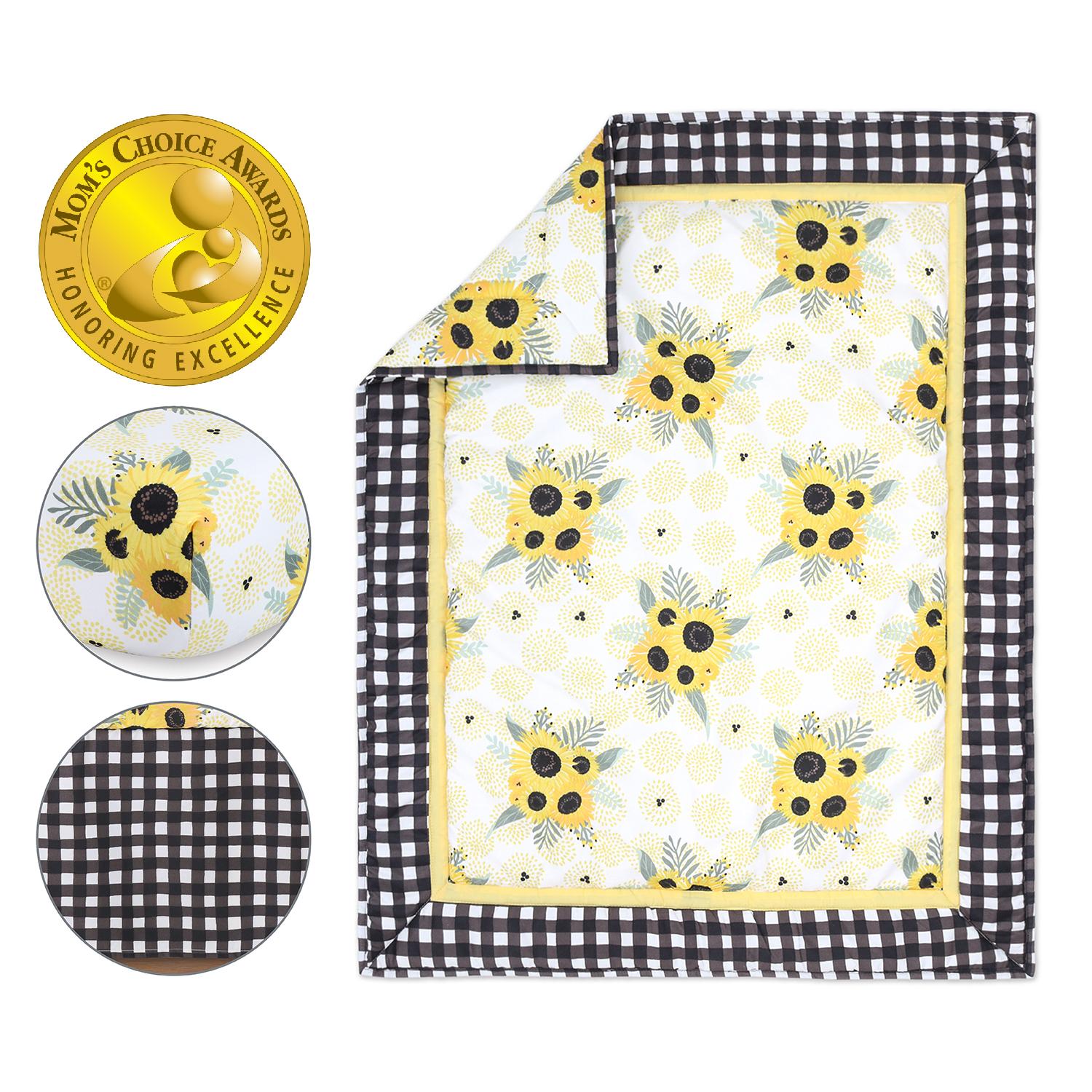 Sunflower Floral 3-Piece Crib Bedding Set