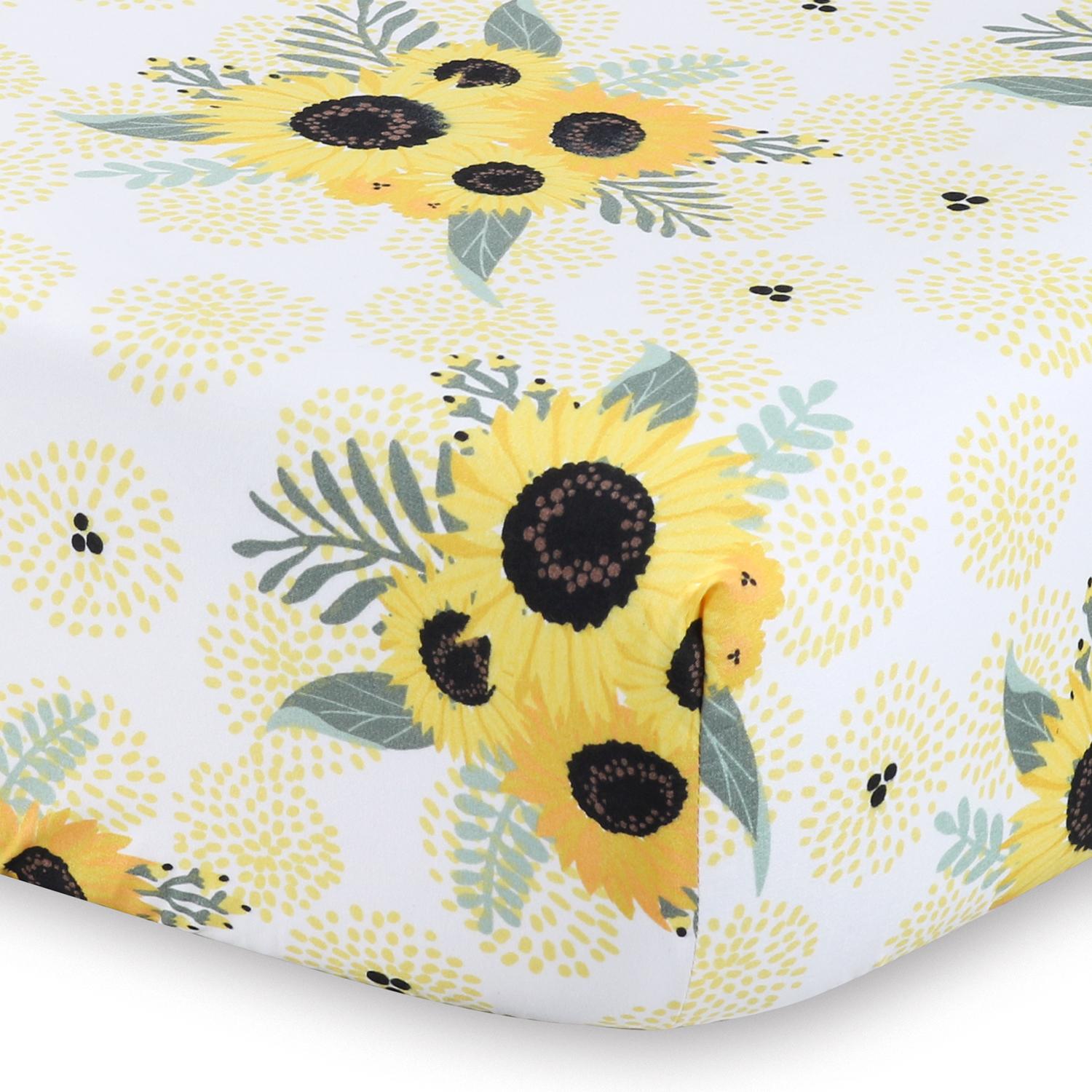 Sunflower Floral 3-Piece Crib Bedding Set