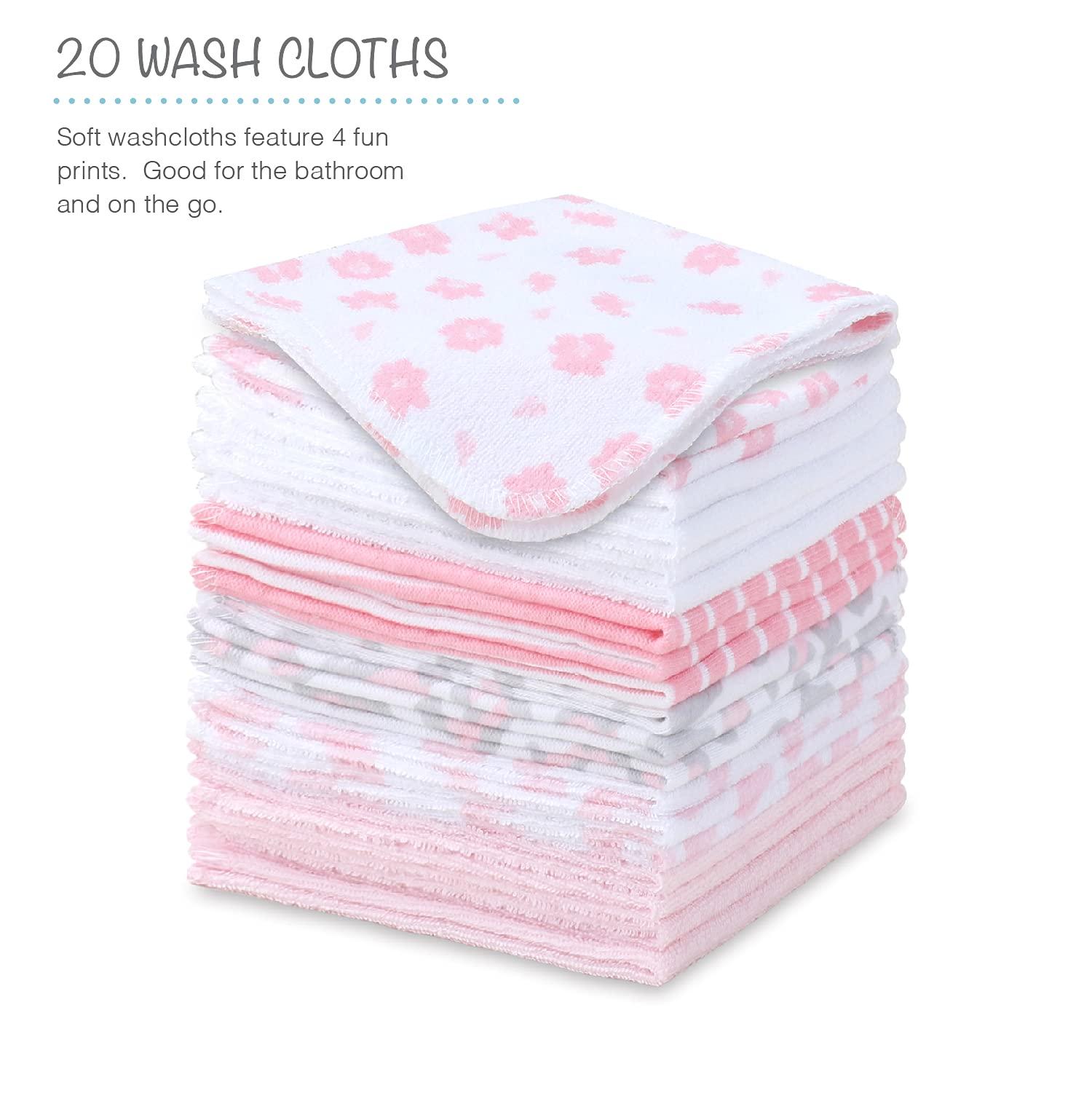 Clean as a Daisy Hooded Towels and Washcloths Baby Bath Gift Set