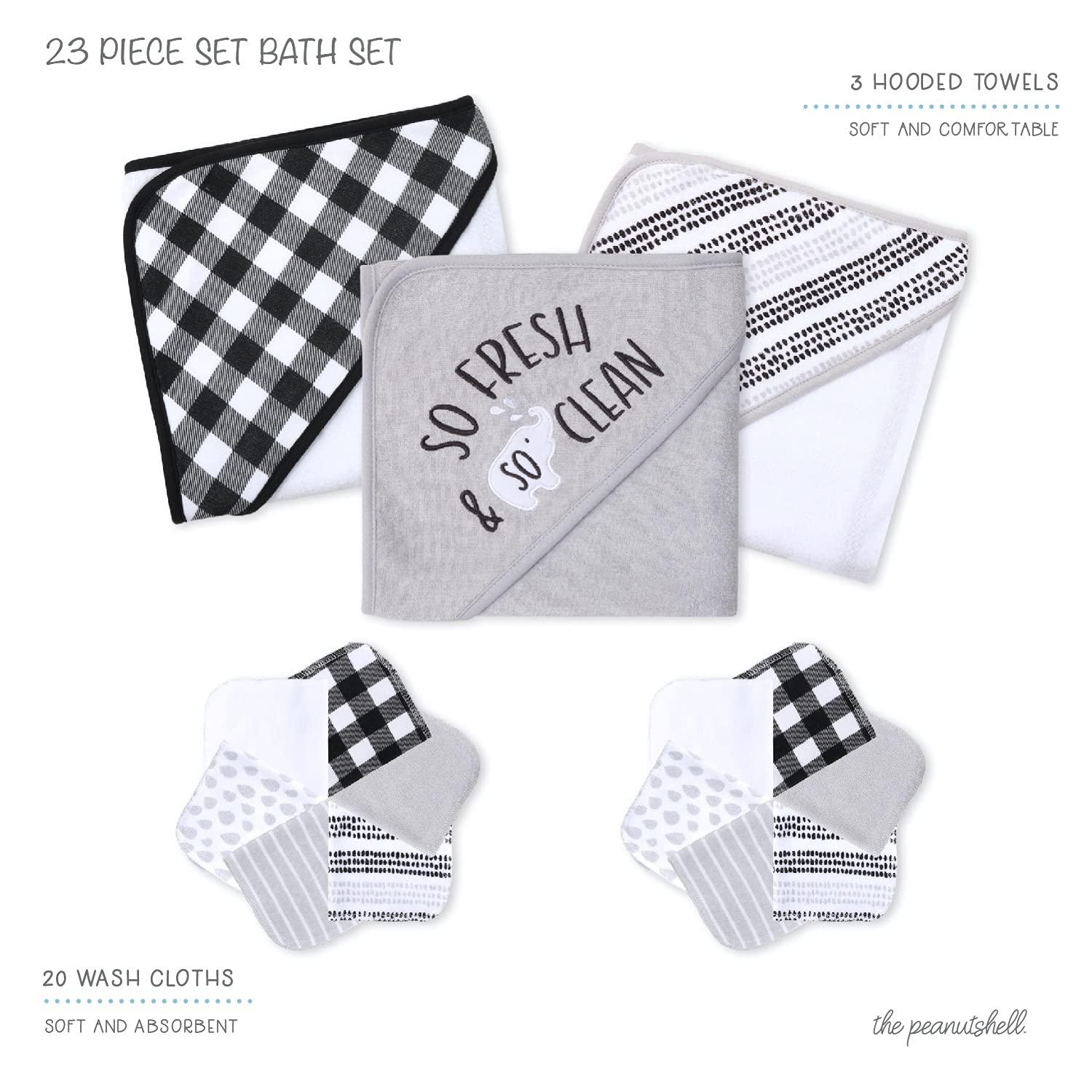 So Fresh Hooded Towels and Washcloths Baby Bath Gift Set