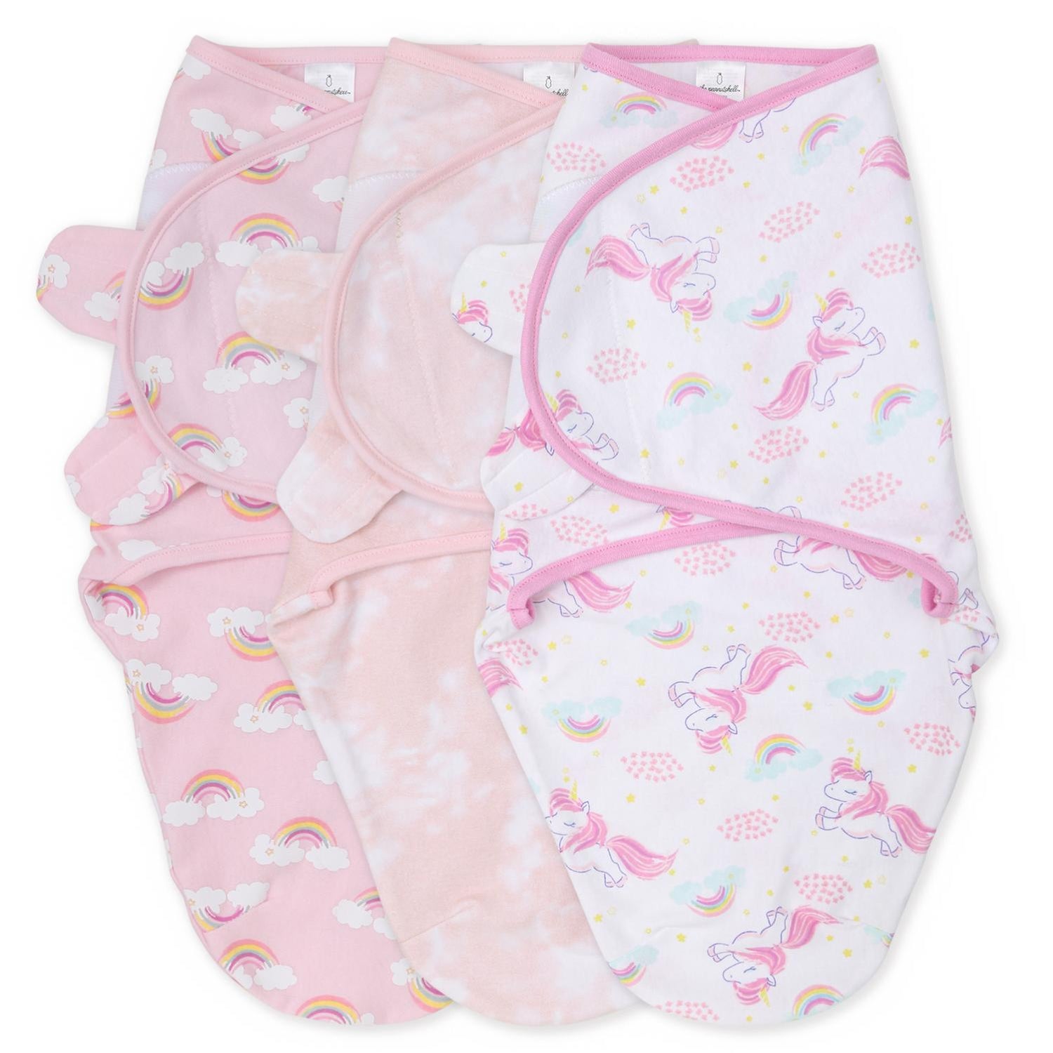 Rainbow Unicorn Swaddles, 3-Pack Set