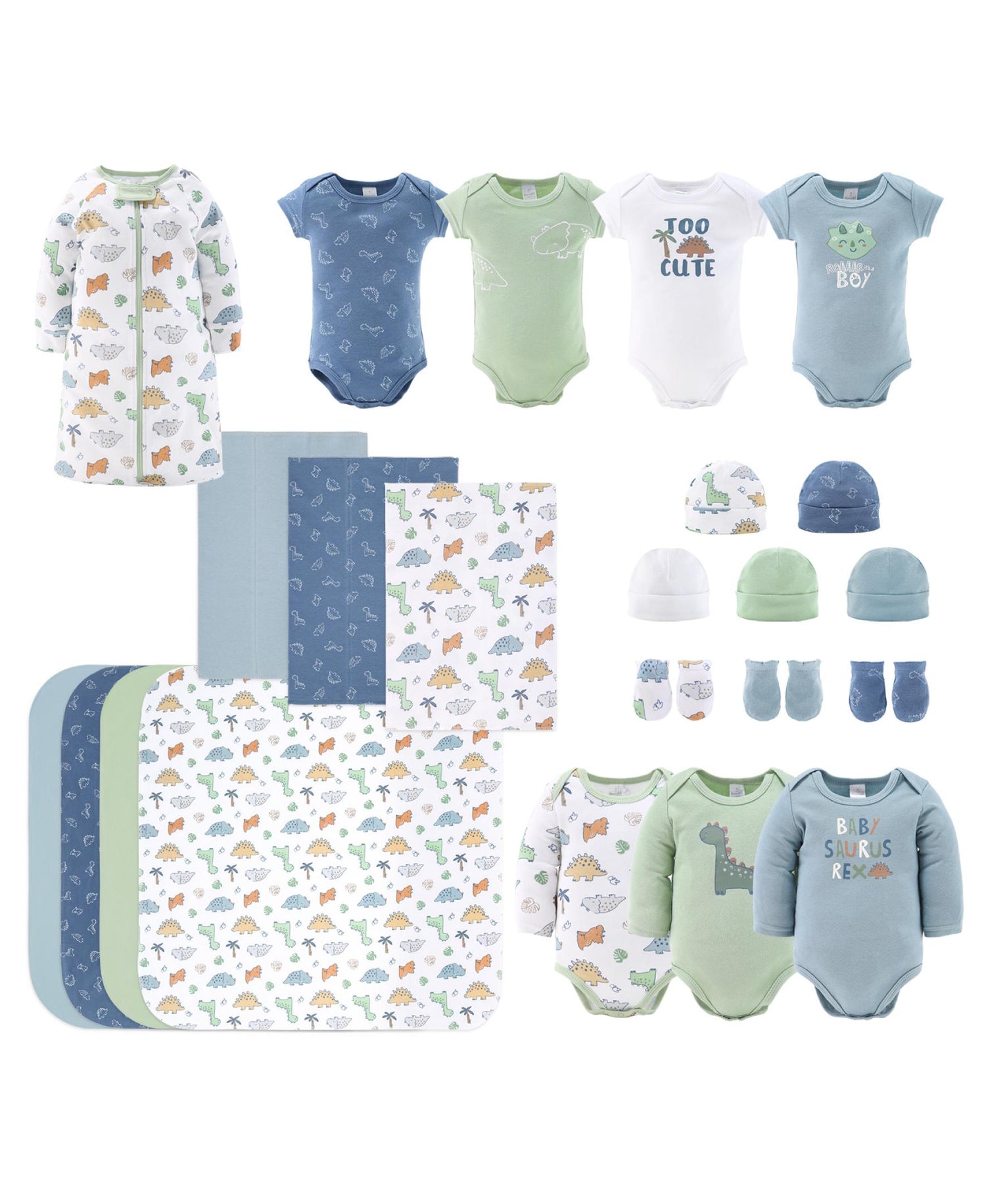 23-Piece Newborn Baby Layette Gift Set, Dinosaurs