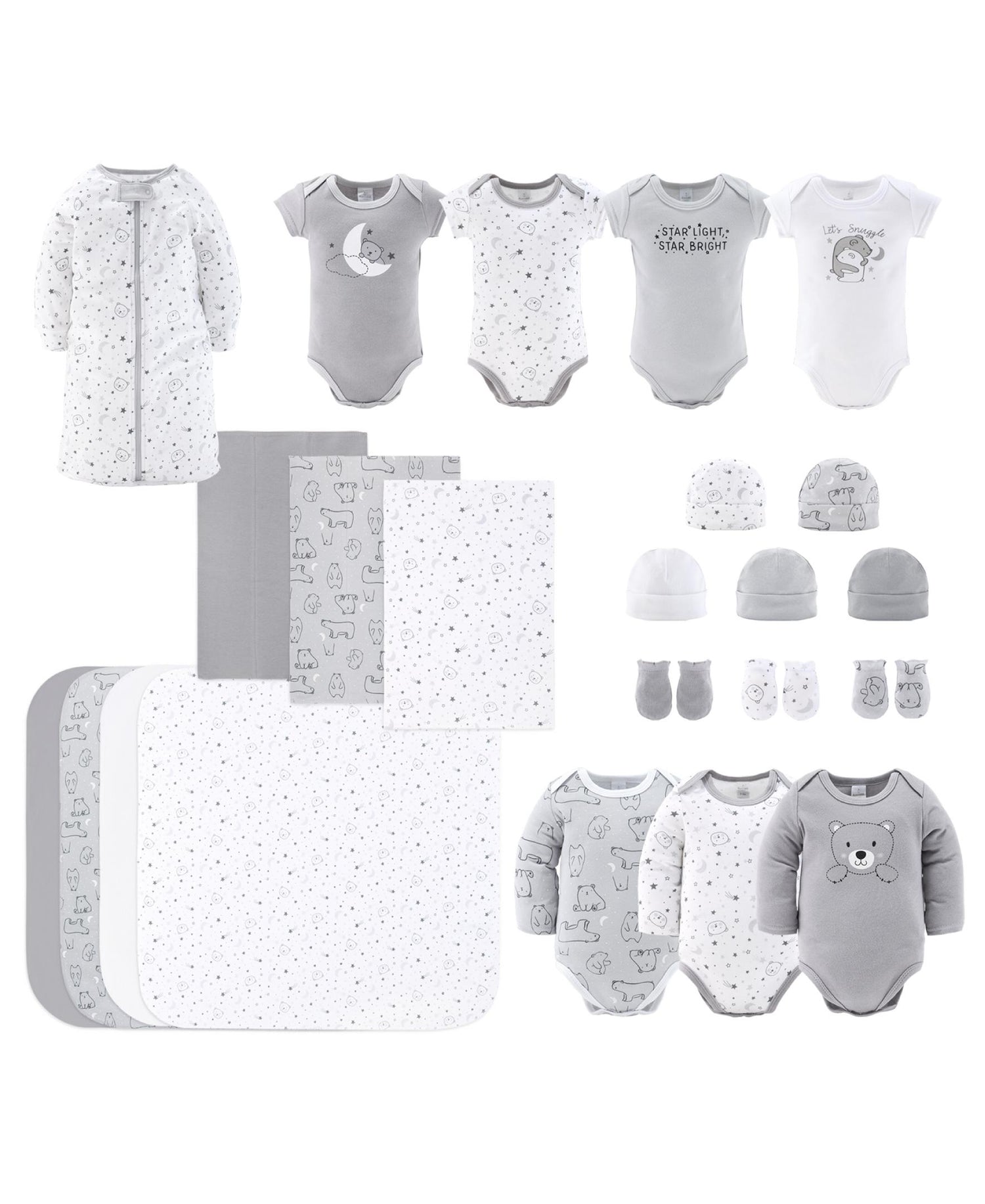 23-Piece Newborn Baby Layette Gift Set, Celestial Bears