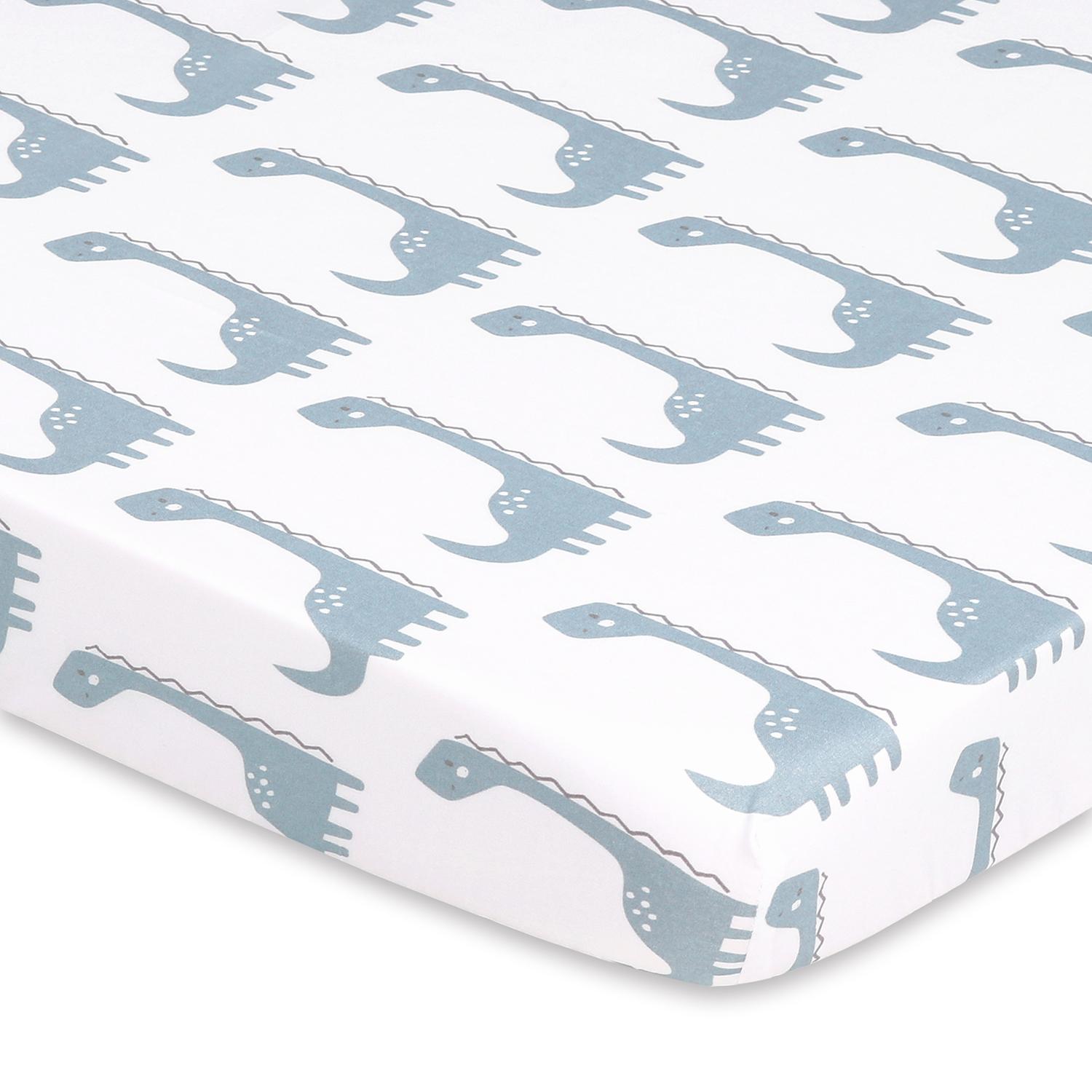 Blue Dino Fitted Playard Sheets, 3-Pack