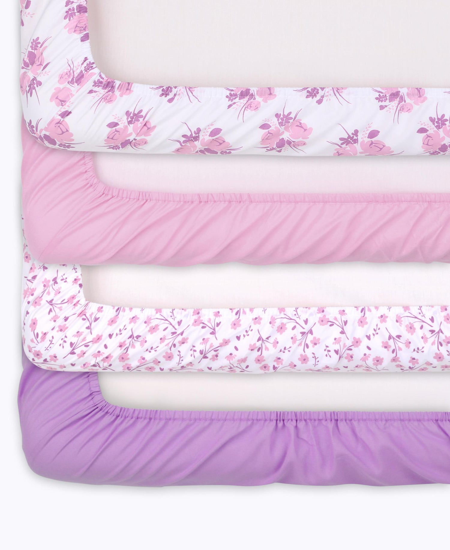 Floral 4-Pack Fitted Crib Sheet Set