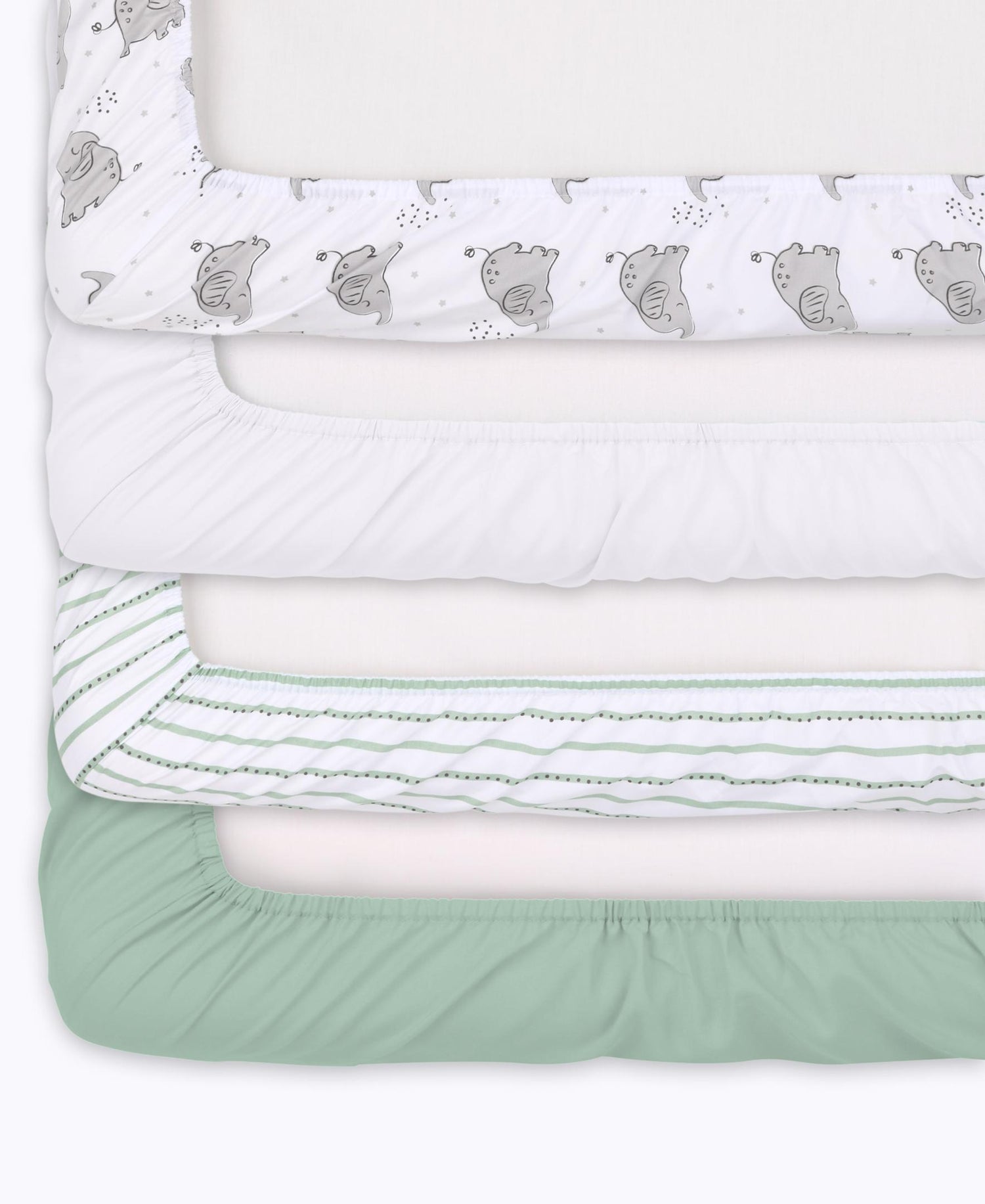 Elephant 4-Pack Crib Fitted Sheet Set