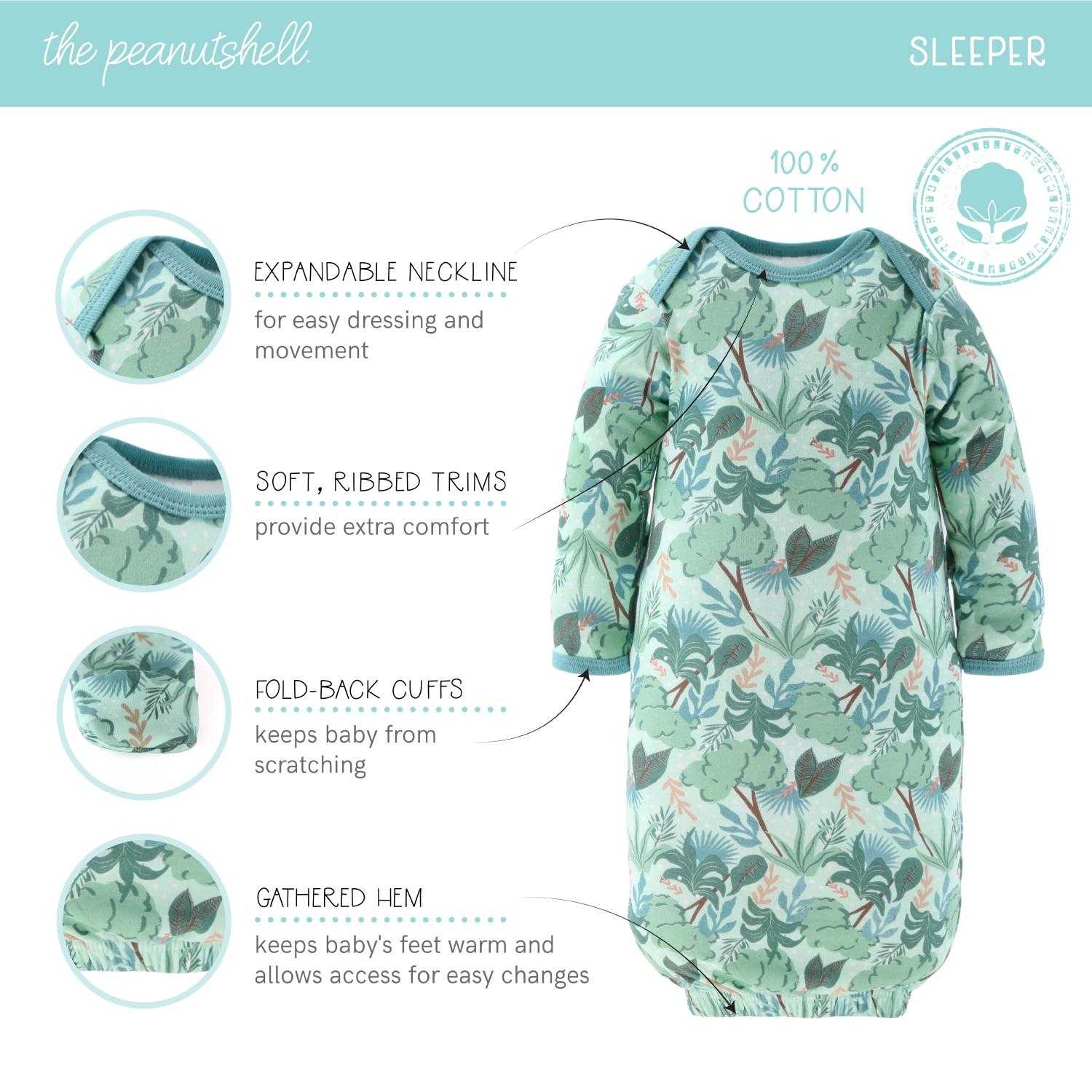 Wild Jungle Baby layette gift set sleeper