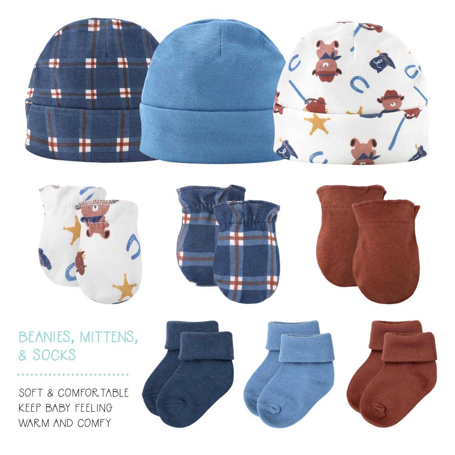 Yellowstone Baby layette 16-piece gift set beanies, mittens & socks