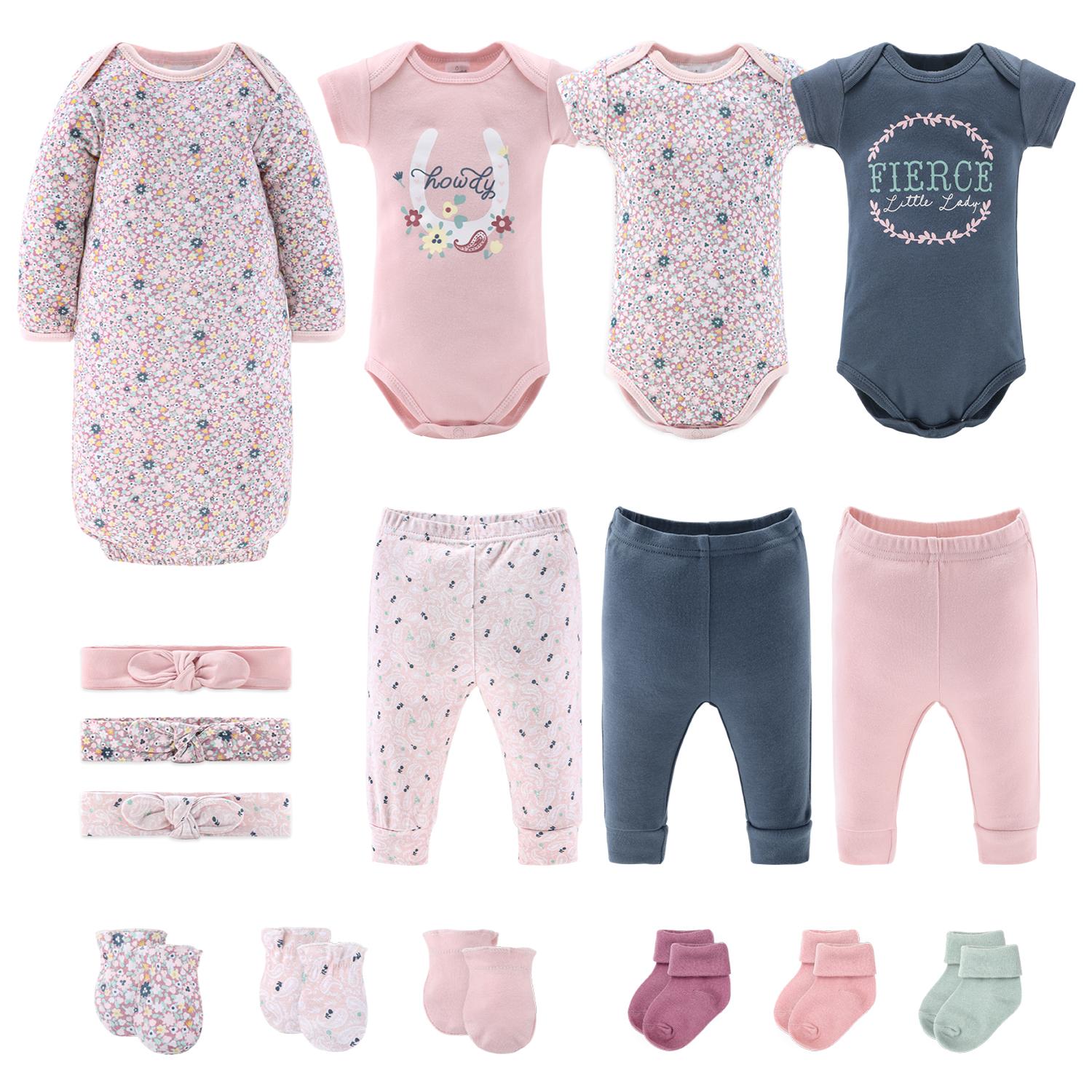 16-Piece Layette Gift Set, Prairie Floral