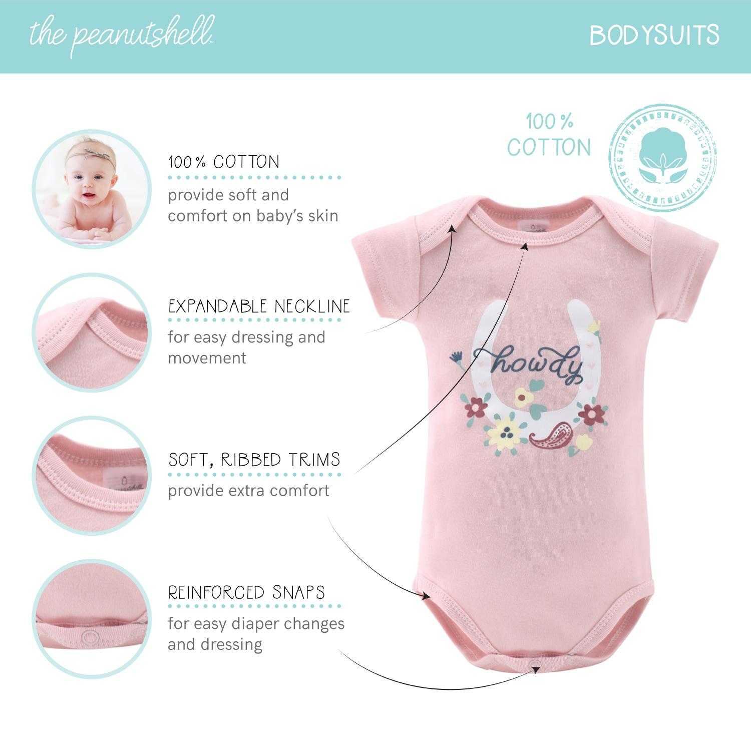 Prairie Floral Baby layette gift set bodysuits