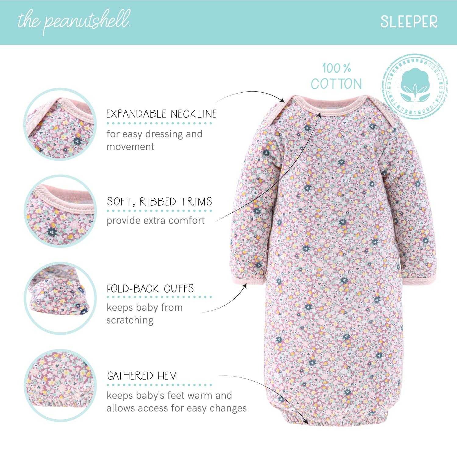 Prairie Floral Baby layette gift set sleeper