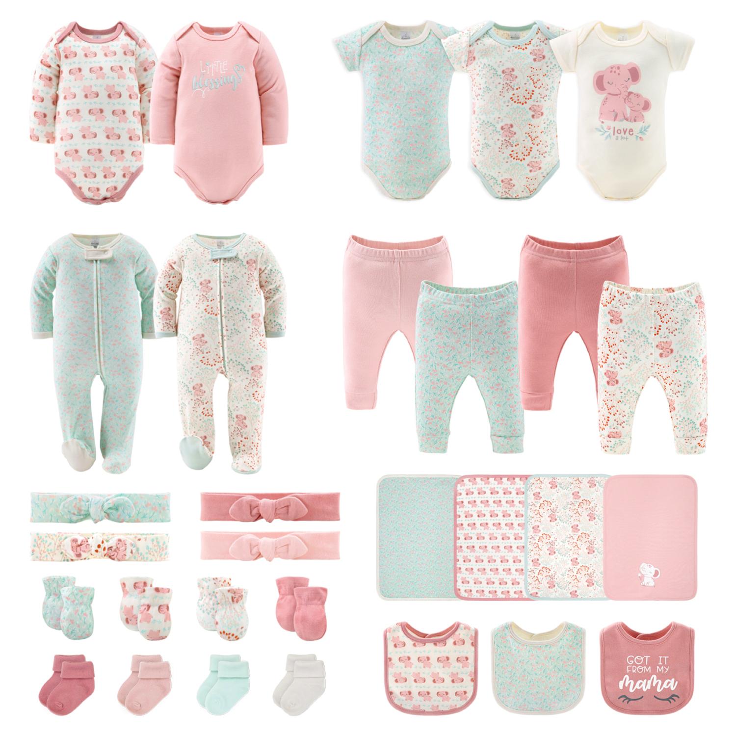 30-Piece Layette Gift Set, Floral Elephant