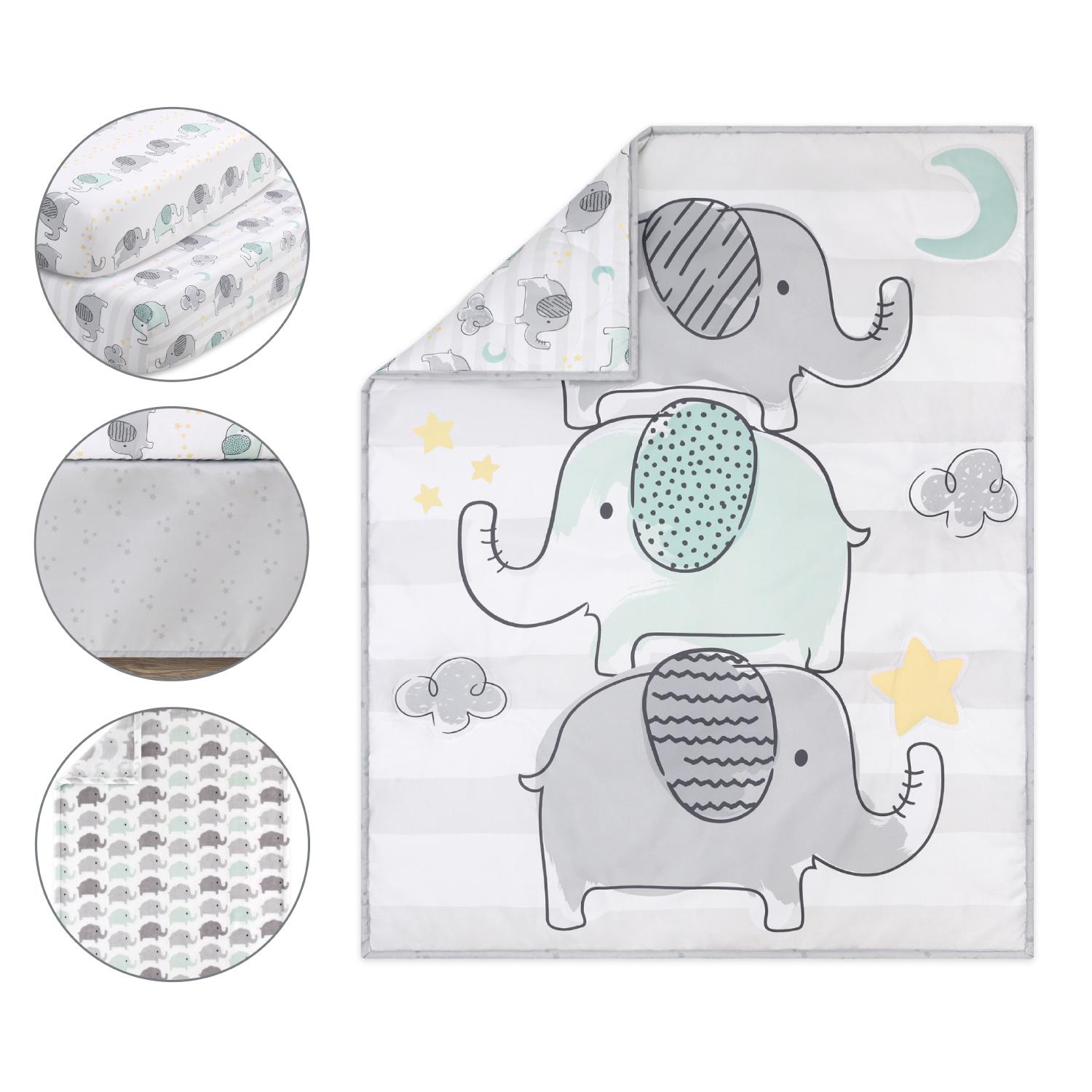 Elephant Dreams 5-Piece Crib Bedding Set